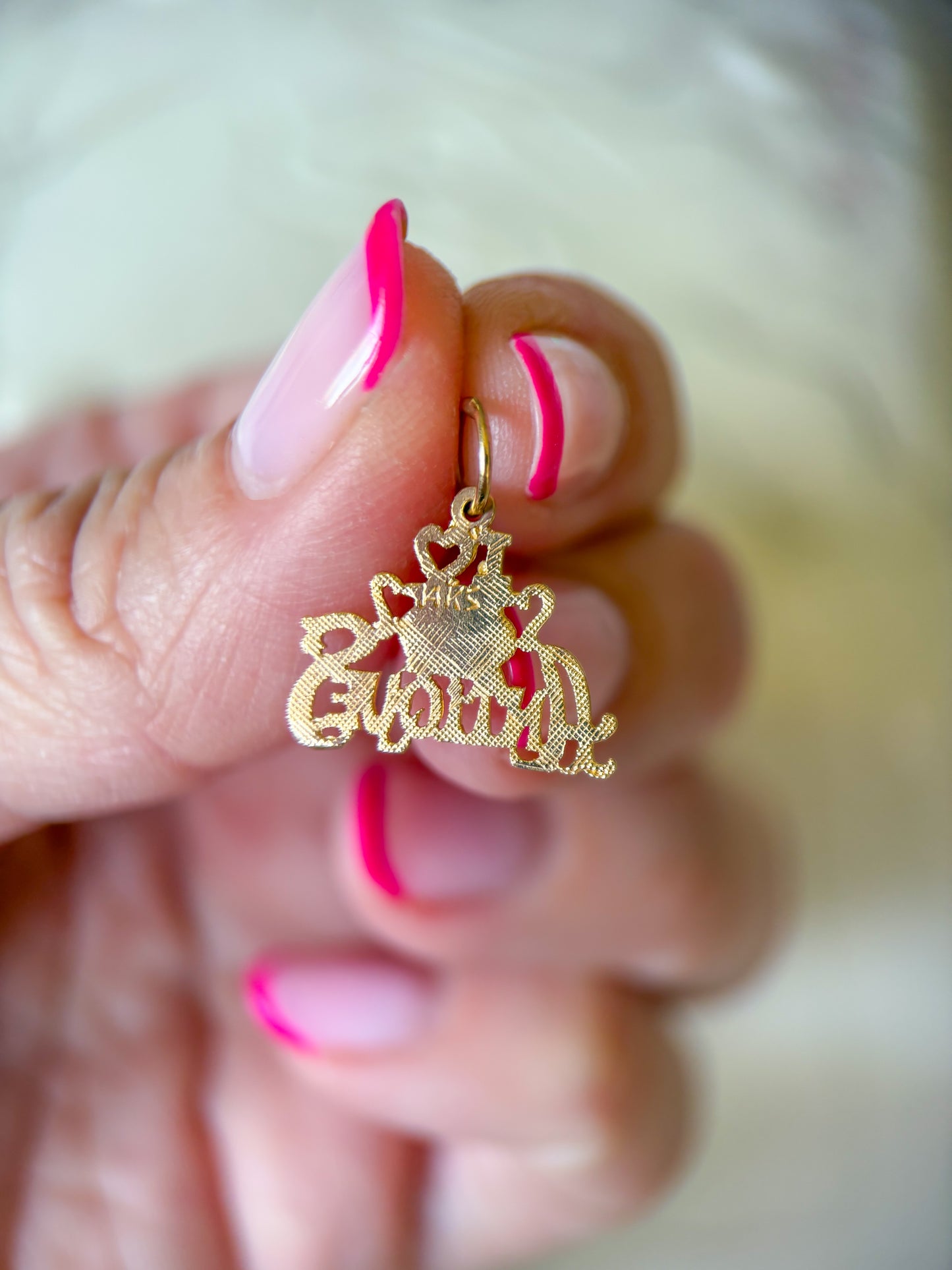 Vintage “I Love Antiques” 14k Yellow Gold Charm