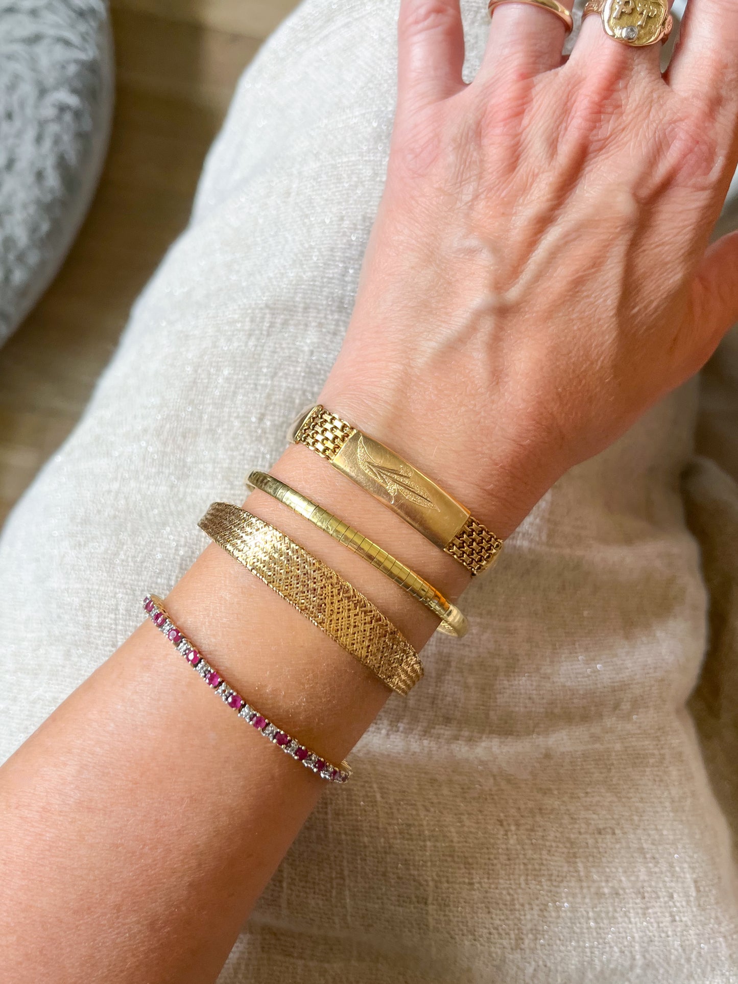 Vintage Mesh 14k Yellow Gold 7.5 Inch Bracelet