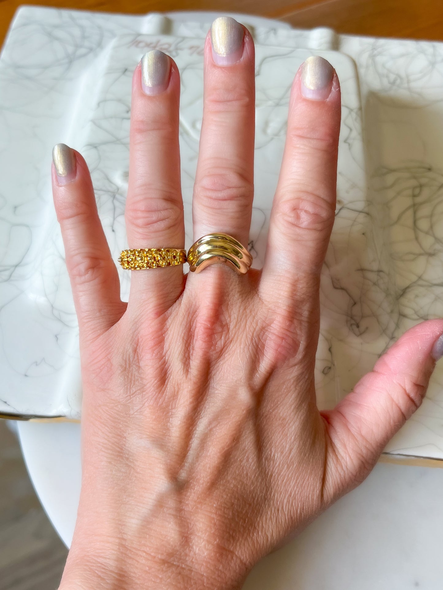 Vintage 14k Yellow Gold Nugget Ring