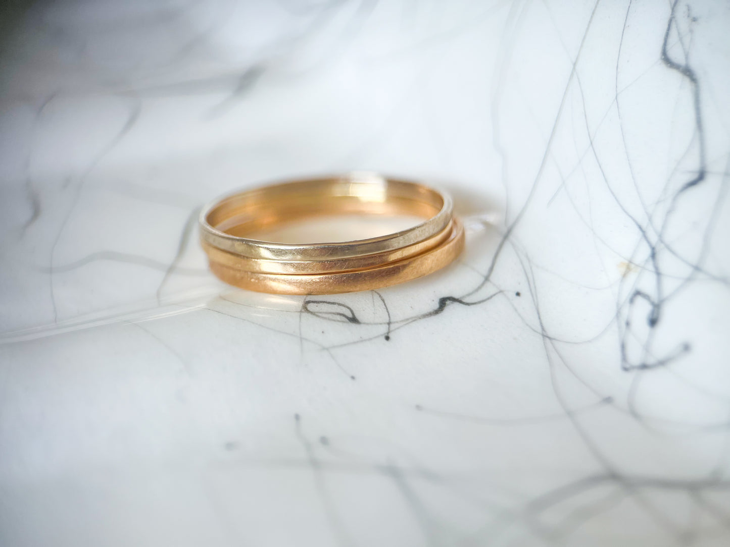 Vintage Very Thin 14k White Gold Band Ring