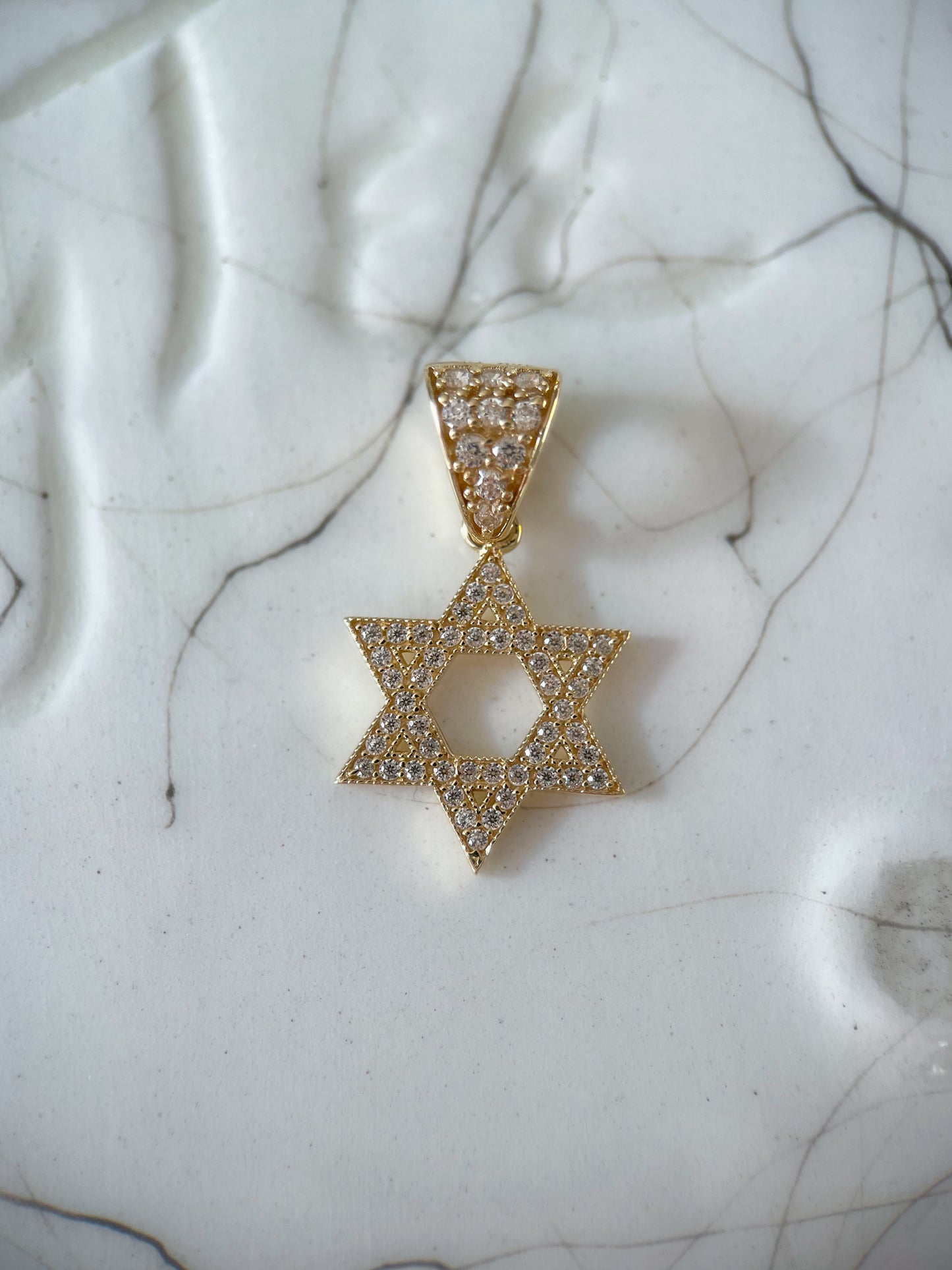 Various 10k Yellow Gold and CZ Star of David Charms