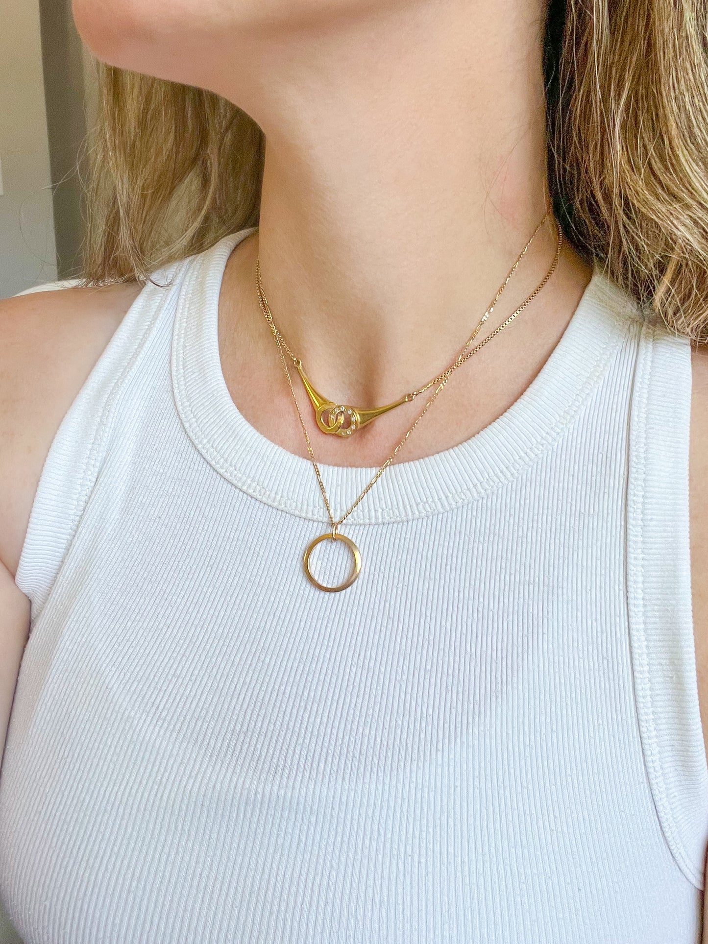 Vintage Loop Ring 14k Yellow Gold Charm