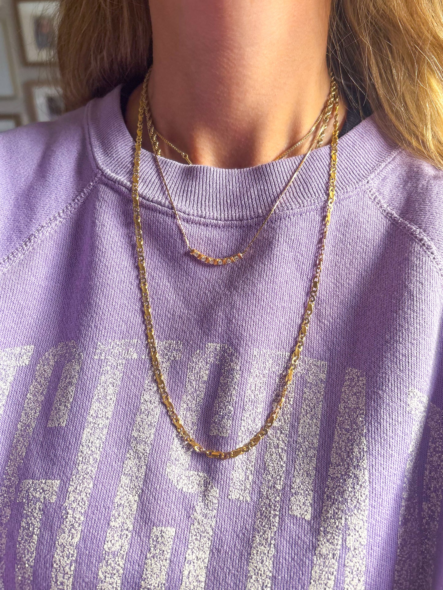 Vintage Infinity Chain 18k Yellow Gold 24 Inch Necklace