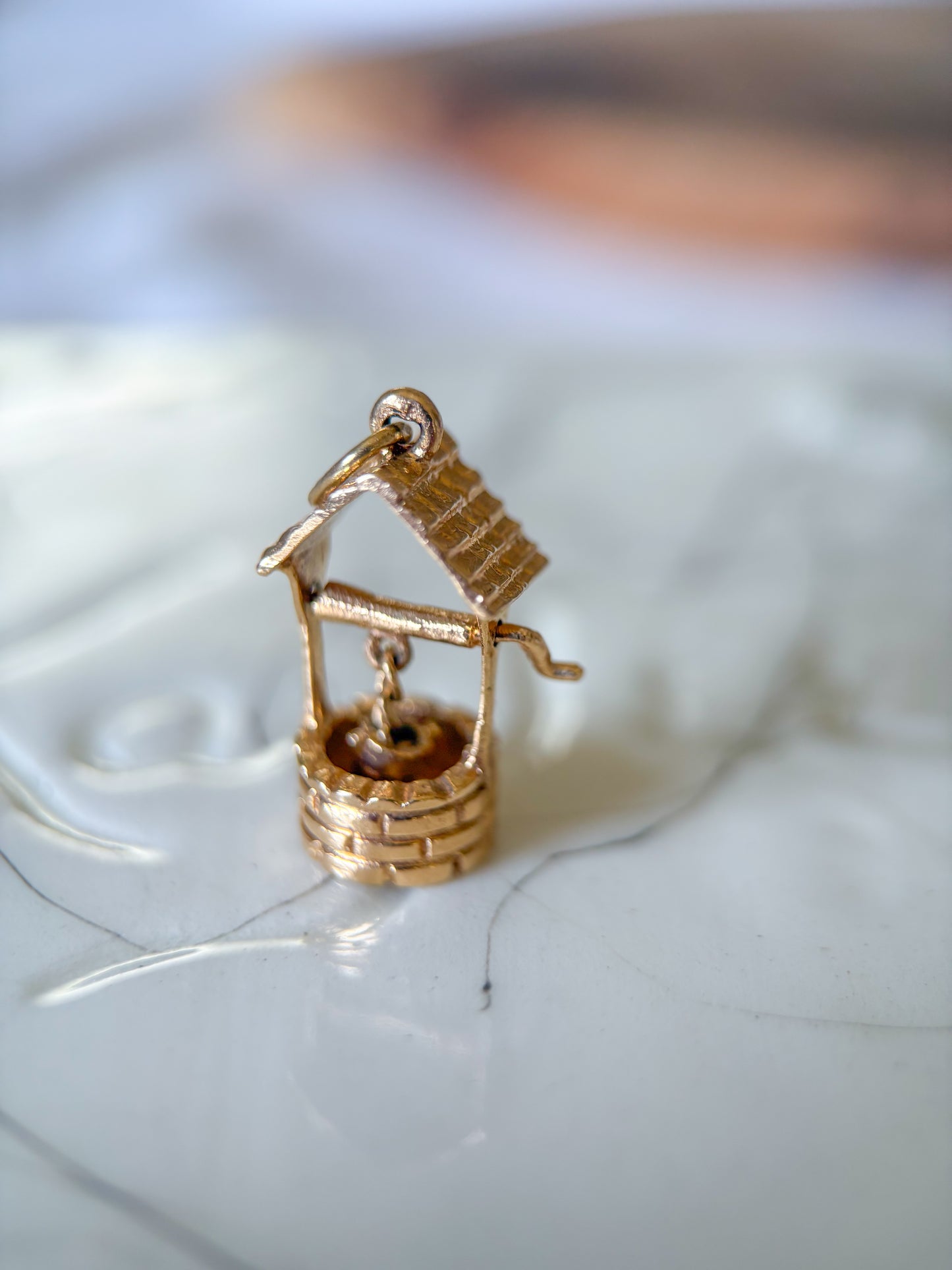 Vintage Water Well 14k Yellow Gold Charm
