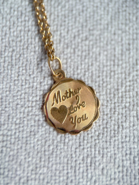 Vintage “Mother, I Love You” 14k Yellow Gold Charm
