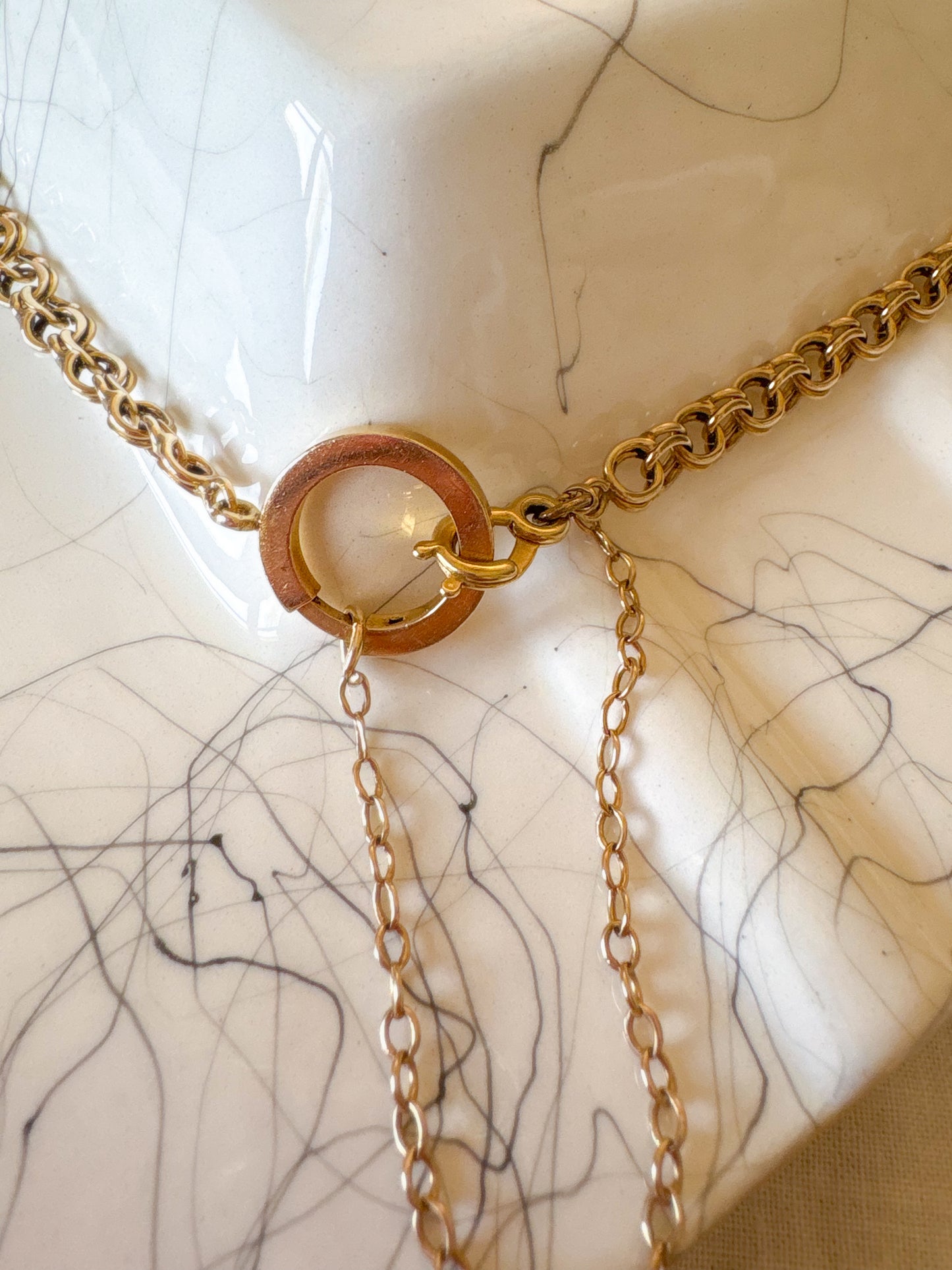 Vintage Multi Link Cable 4k Yellow Gold Chain 20.5 Inch Necklace