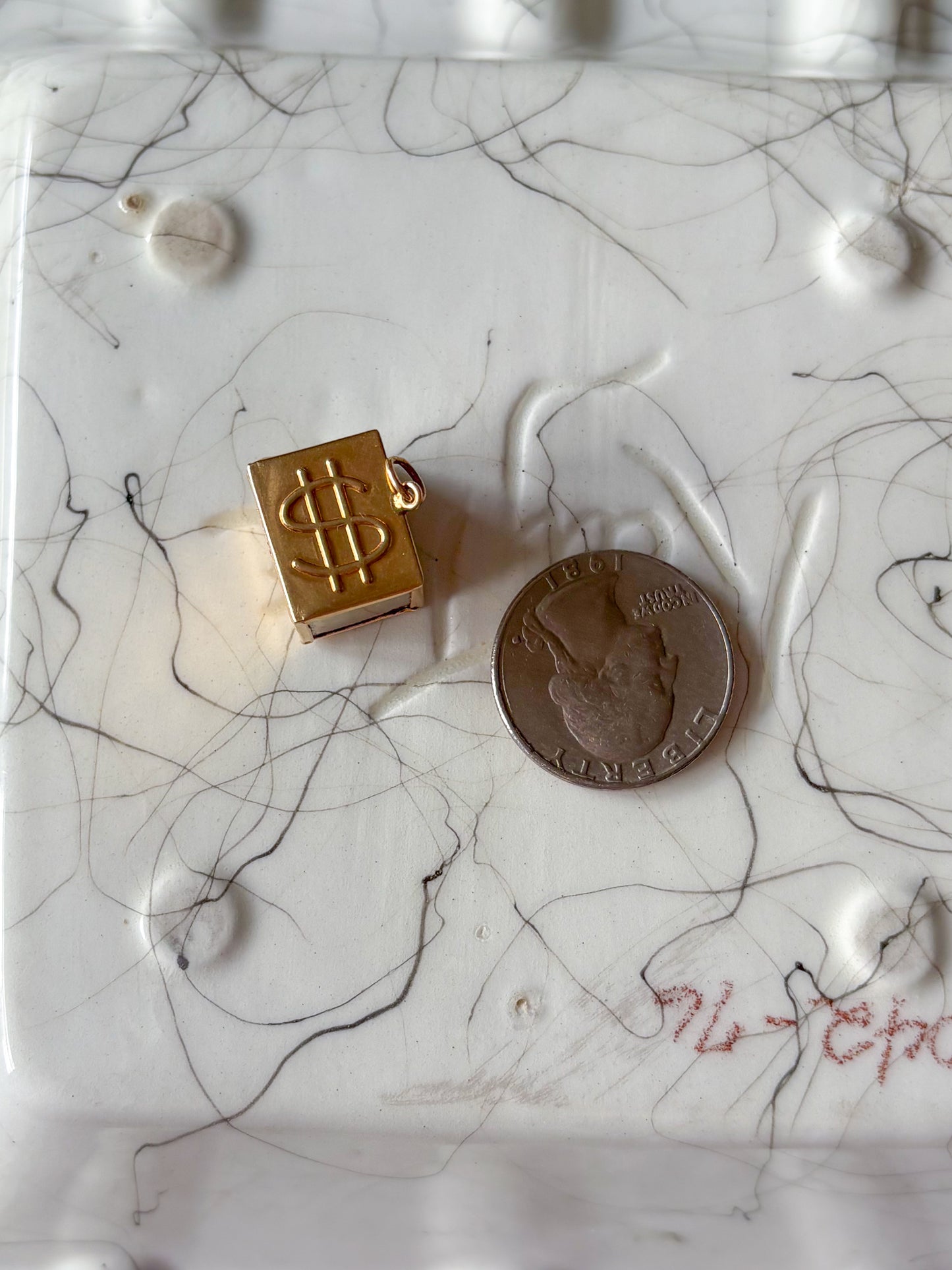 Vintage Money Box 14k Yellow Gold Charm