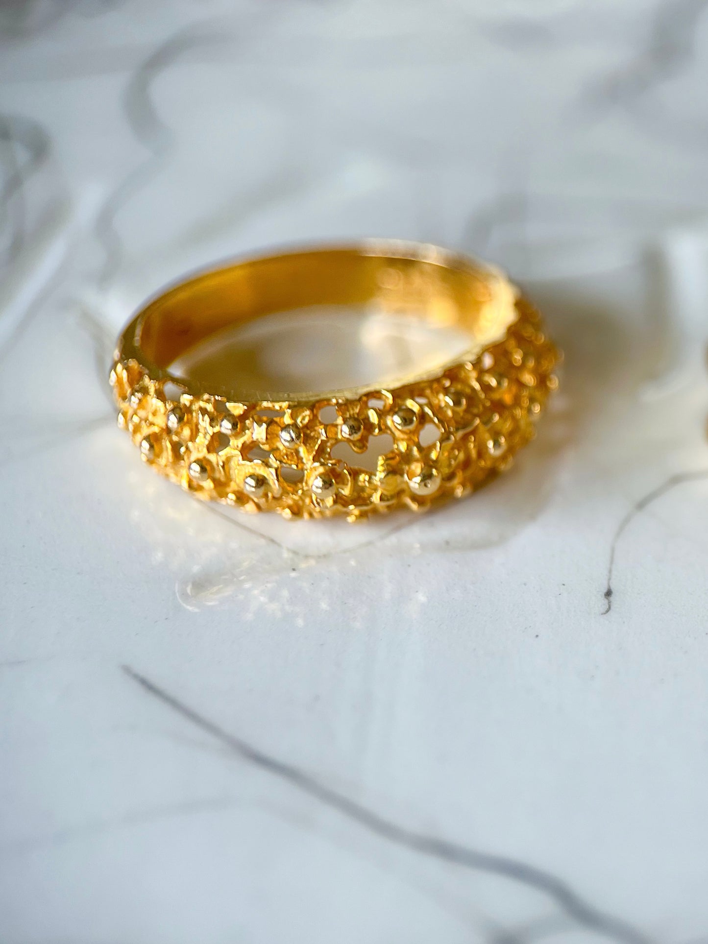 Vintage 14k Yellow Gold Nugget Ring