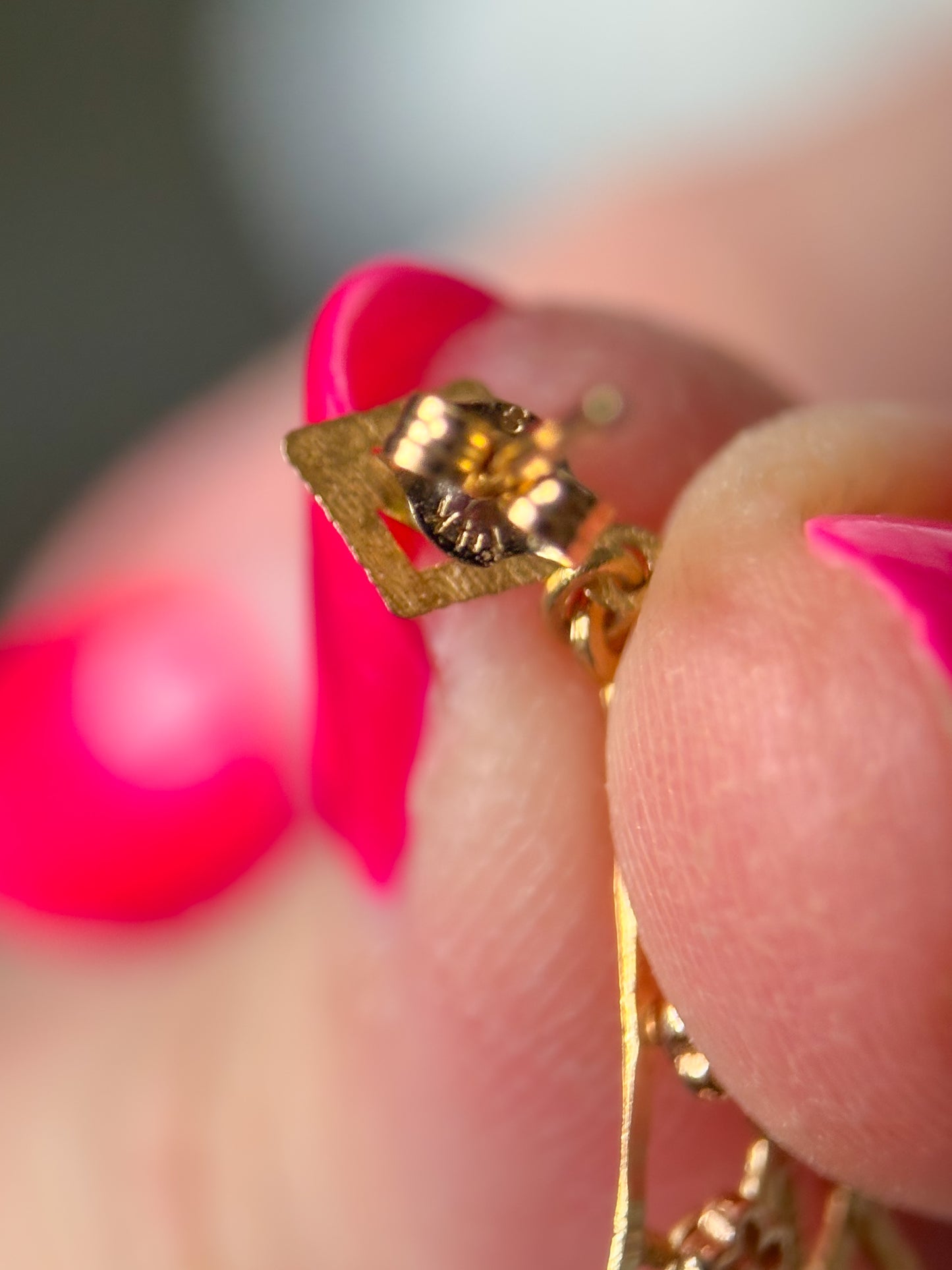 Vintage Dangle Flower 14k Yellow and Rose Gold Earrings