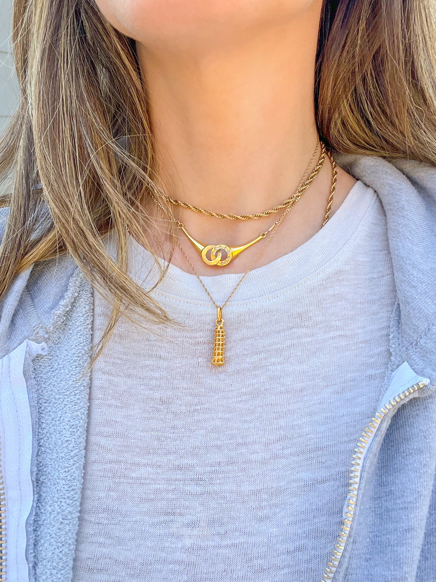 Vintage Leaning Tower of Pisa 18k Yellow Gold Charm