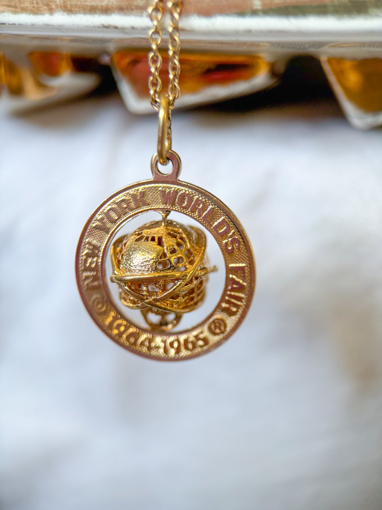Vintage NYC World Fair 14k Yellow Gold Charm, circa 1960's