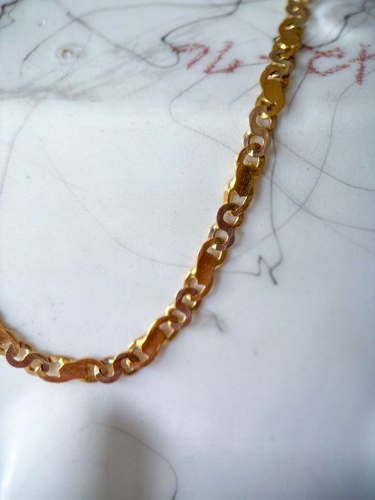 Vintage Infinity Chain 18k Yellow Gold 24 Inch Necklace