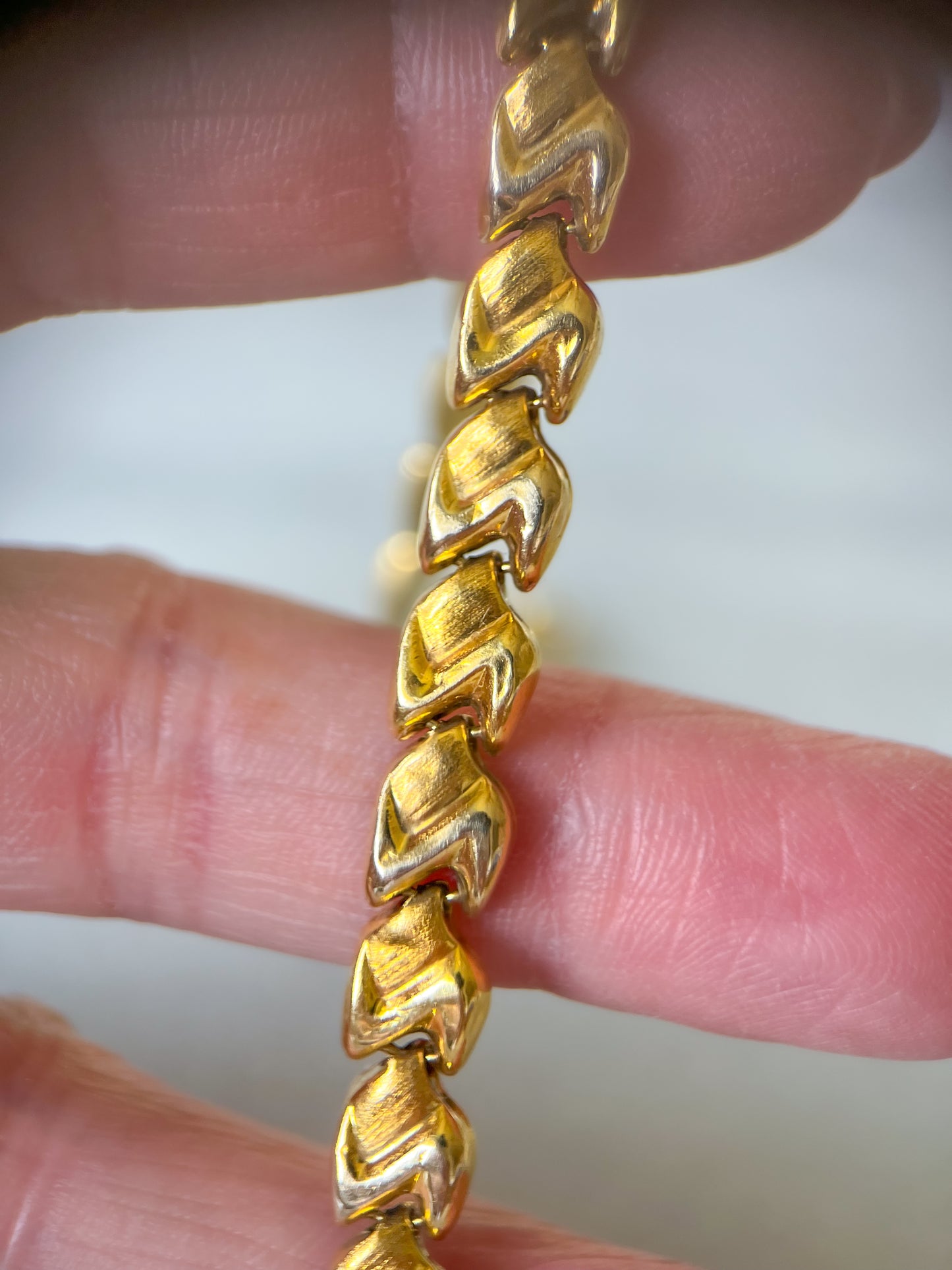 Vintage 14k Yellow Gold Link 8.5 Inch Bracelet