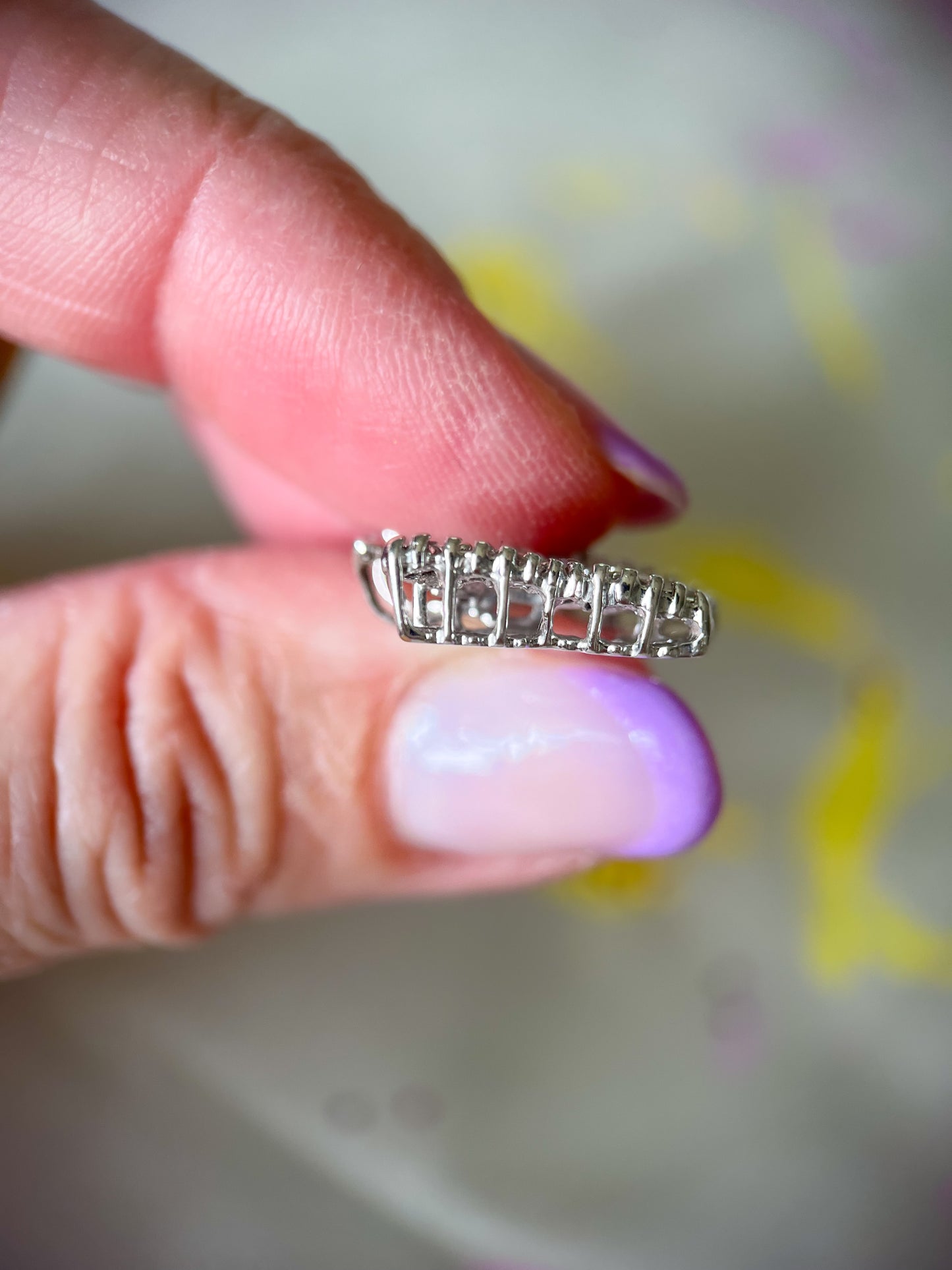 Vintage Natural Diamond Butterfly 14k White Gold Charm