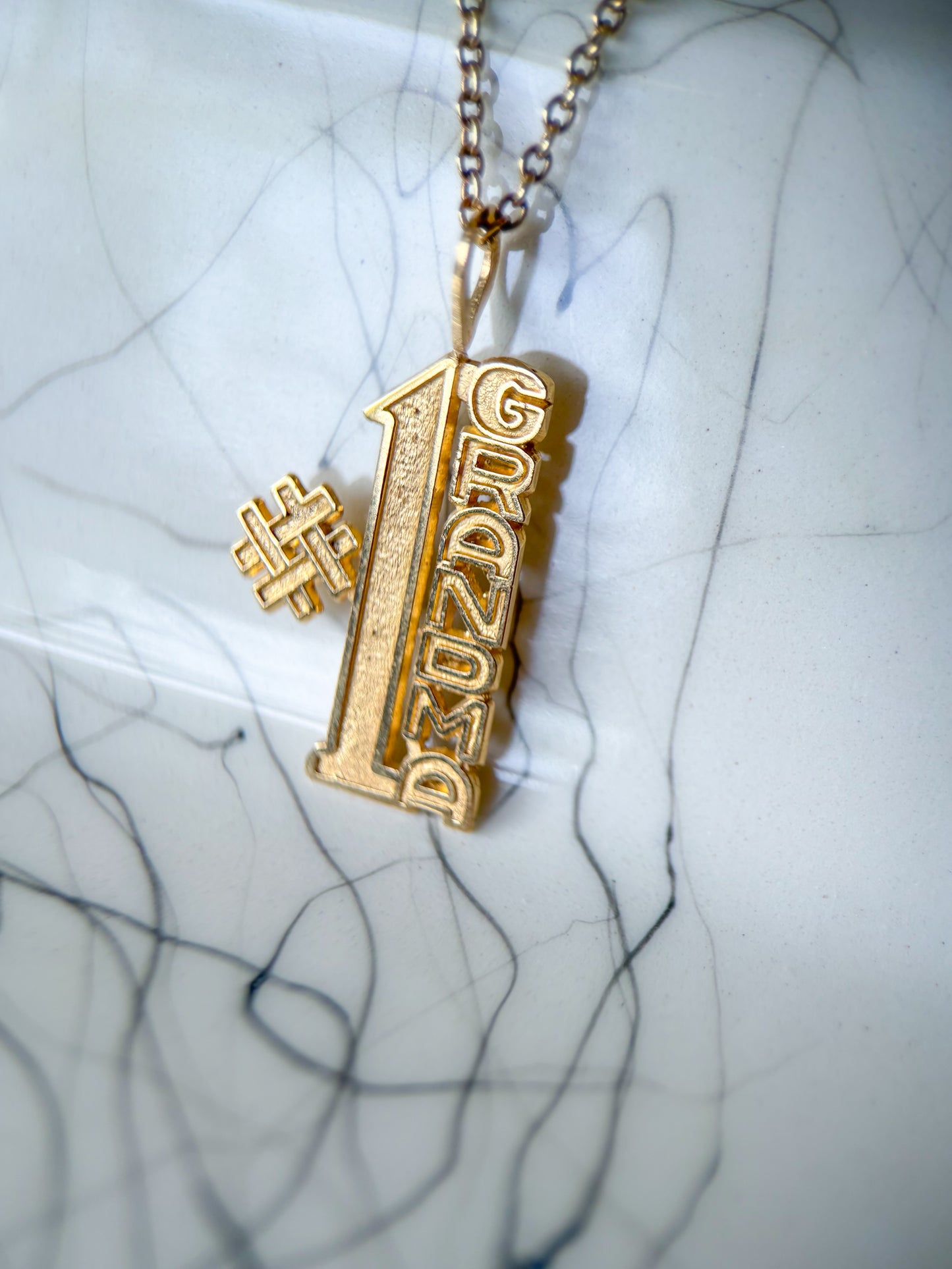 Vintage "#1 Grandma" 14k Yellow Gold Charm