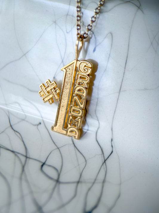 Vintage "#1 Grandma" 14k Yellow Gold Charm
