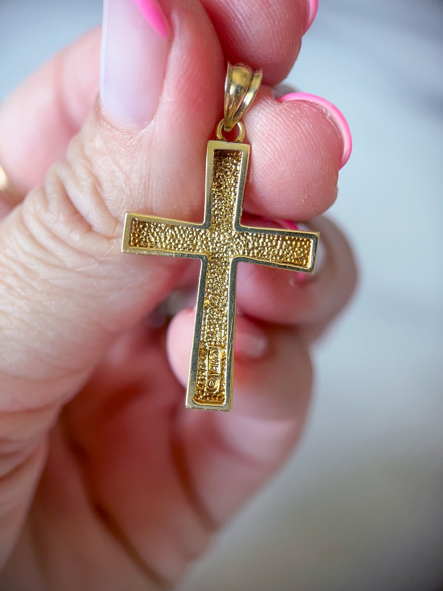 Vintage Greek Style Cross 14k Yellow Gold Charm