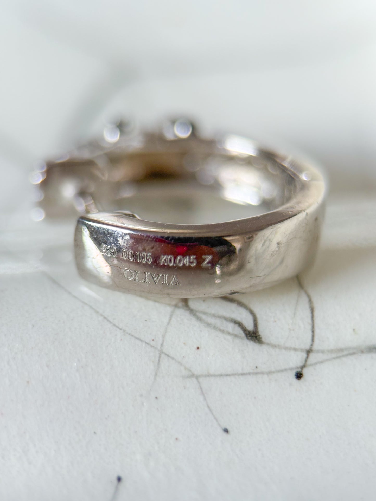 Vintage Sterling Silver Natural Diamond Huggies