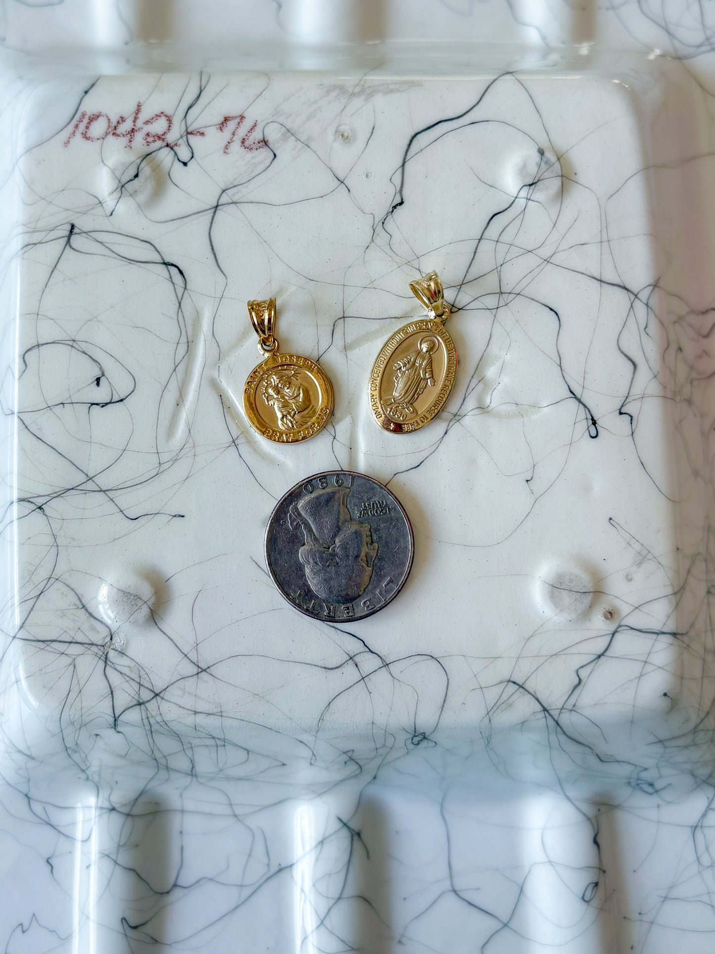 Saint Joseph and Mary 10k Yellow Gold Charms