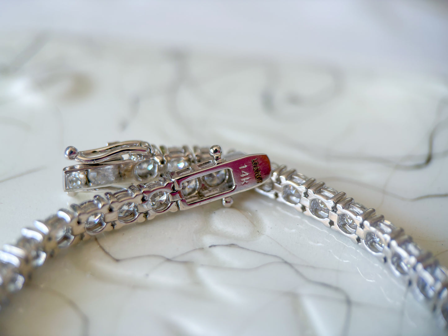 Lab Grown Round Diamond 14k White Gold 6 Carat Tennis Bracelet