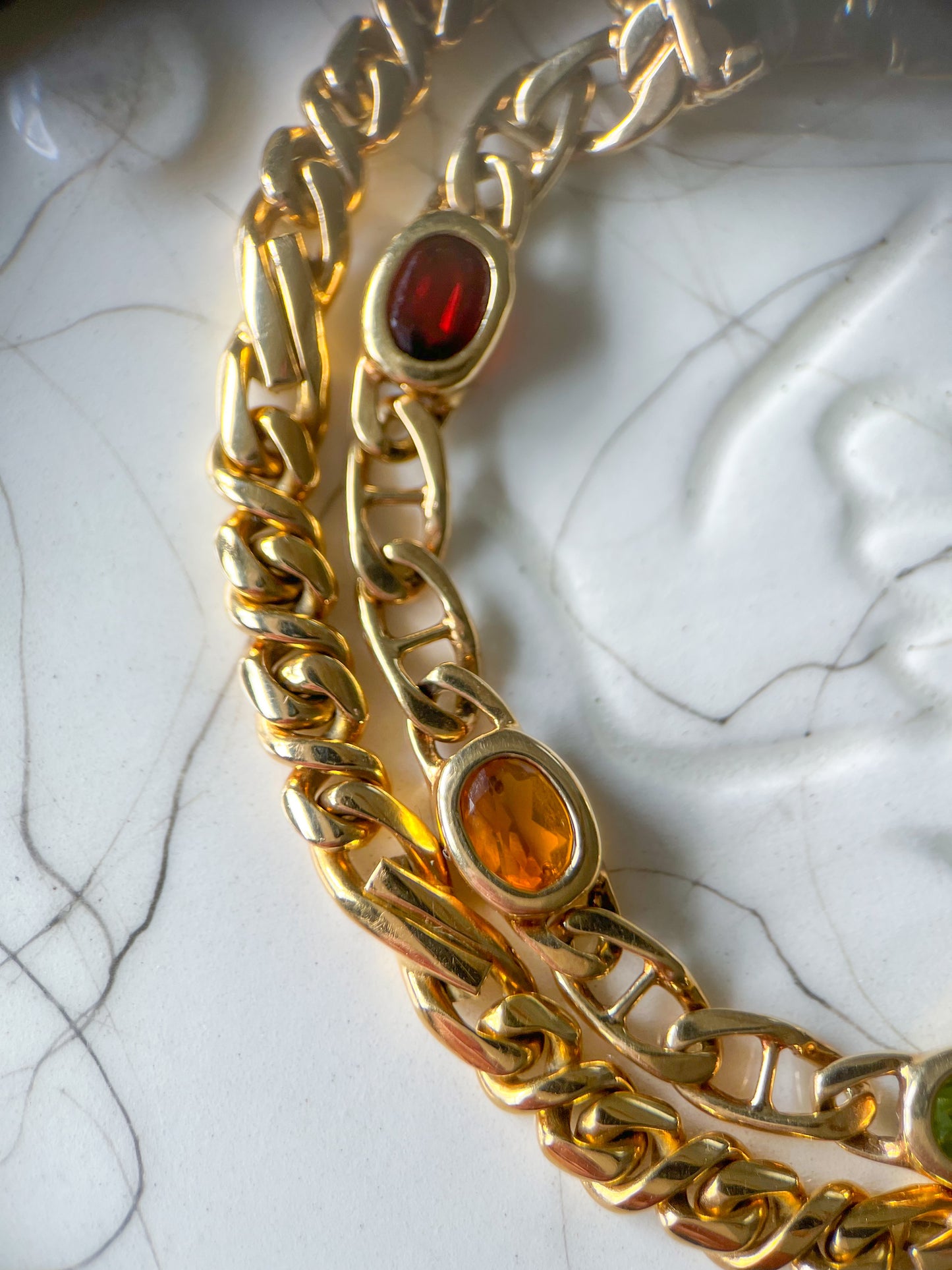 Vintage Heavy 18k Yellow Gold Chain 8.5 Inch Bracelet