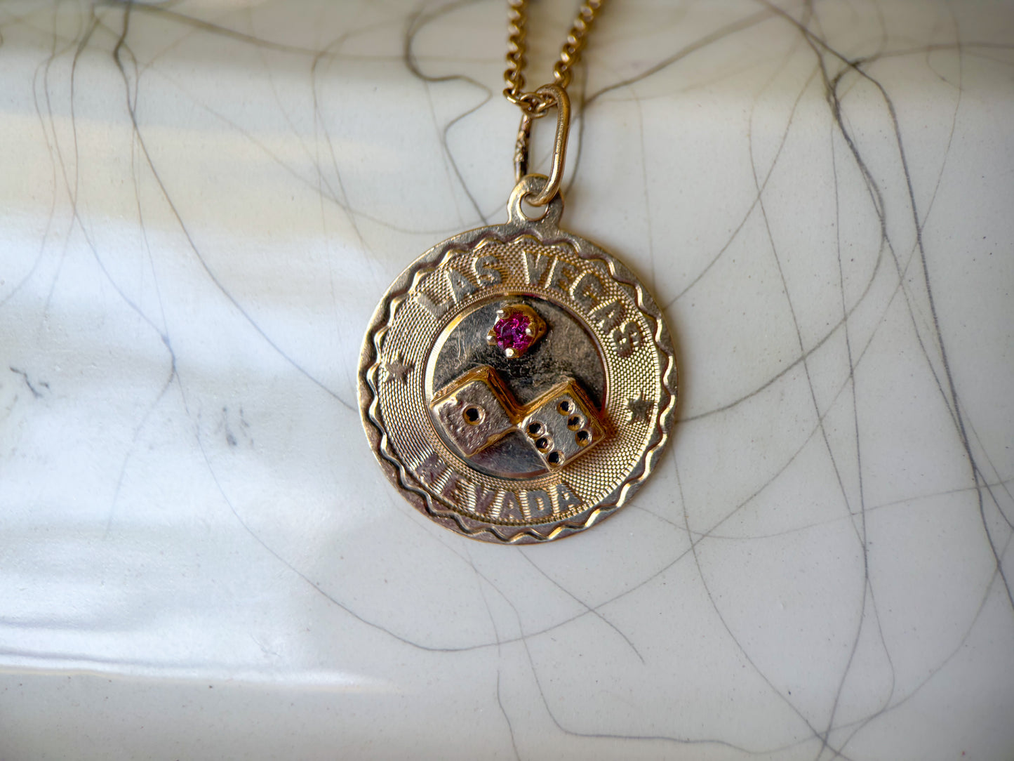 Vintage Las Vegas 14k Yellow Gold Charm, circa 1960's