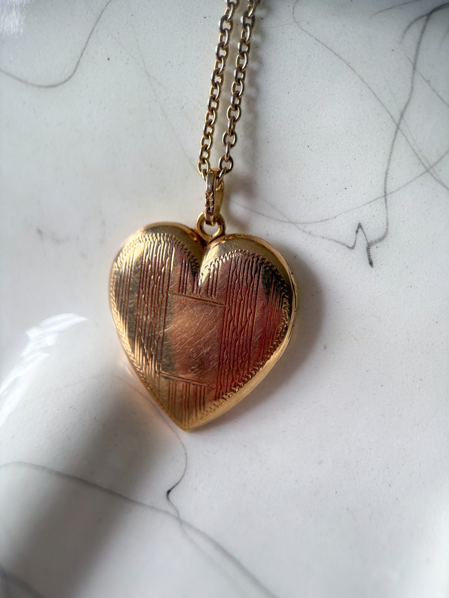 Vintage Heart Locket 14k Yellow Gold Charm