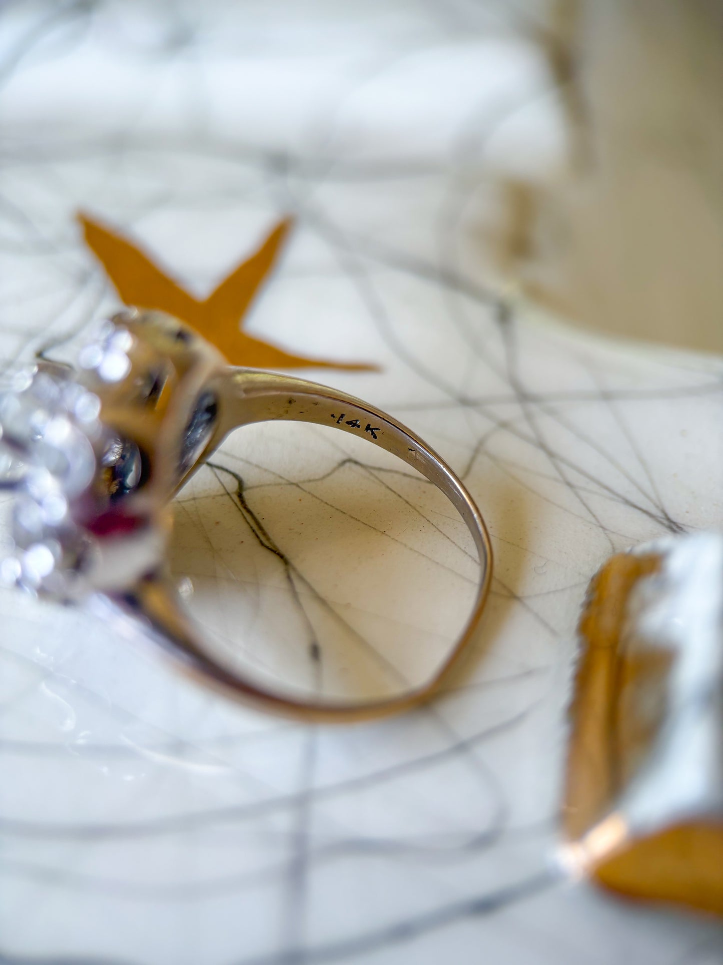 Antique Natural Old Miner Diamond 14k White Gold Ring