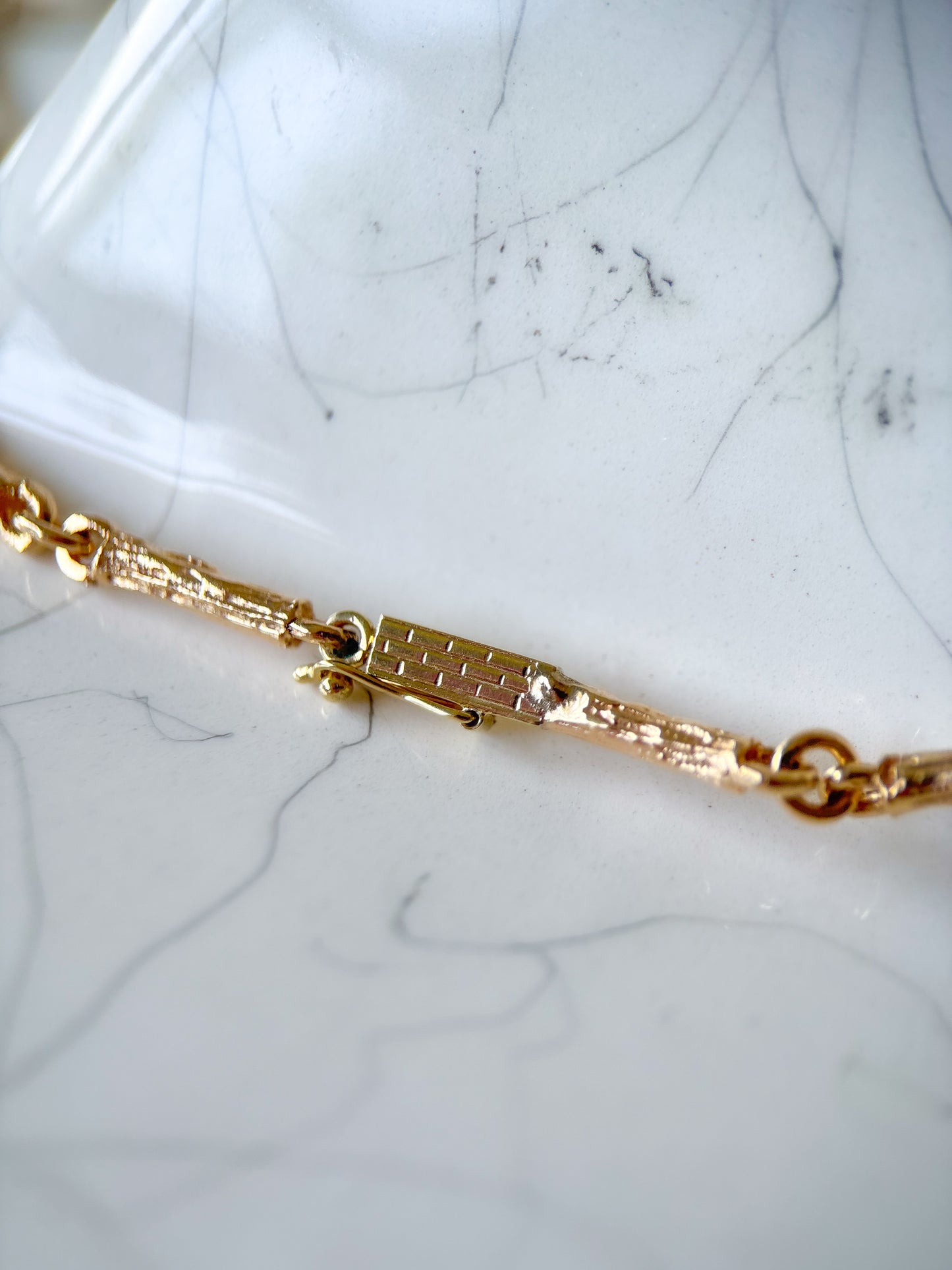 Vintage 14k Yellow Gold Bar Chain 20 Inch Necklace