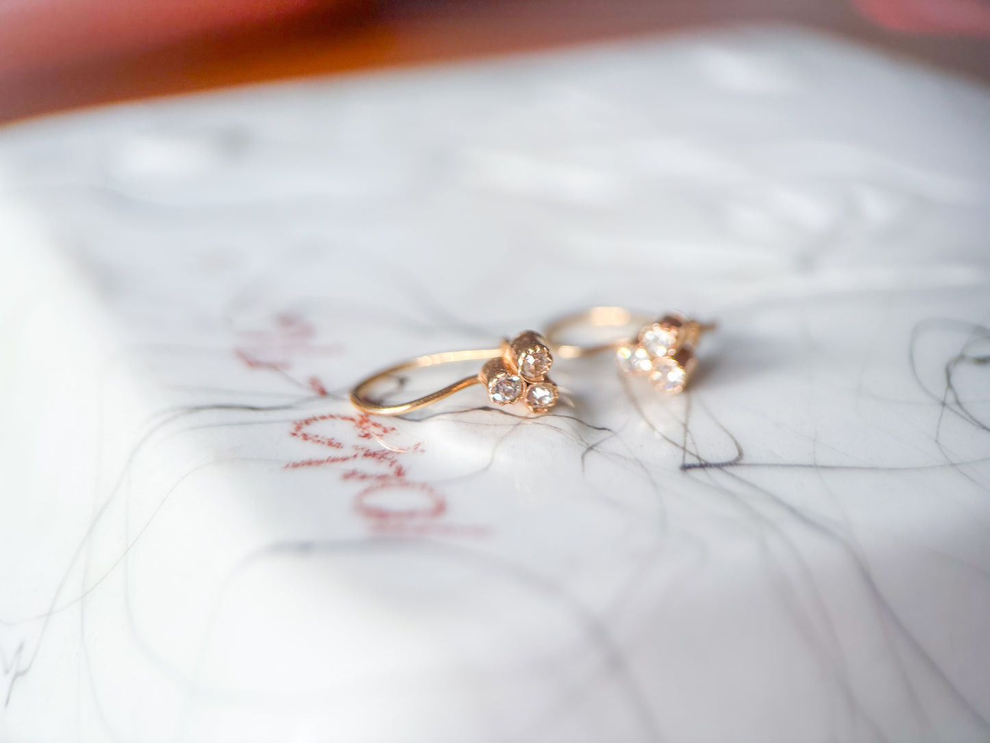 Vintage 14k Yellow Gold Drop CZ Earrings