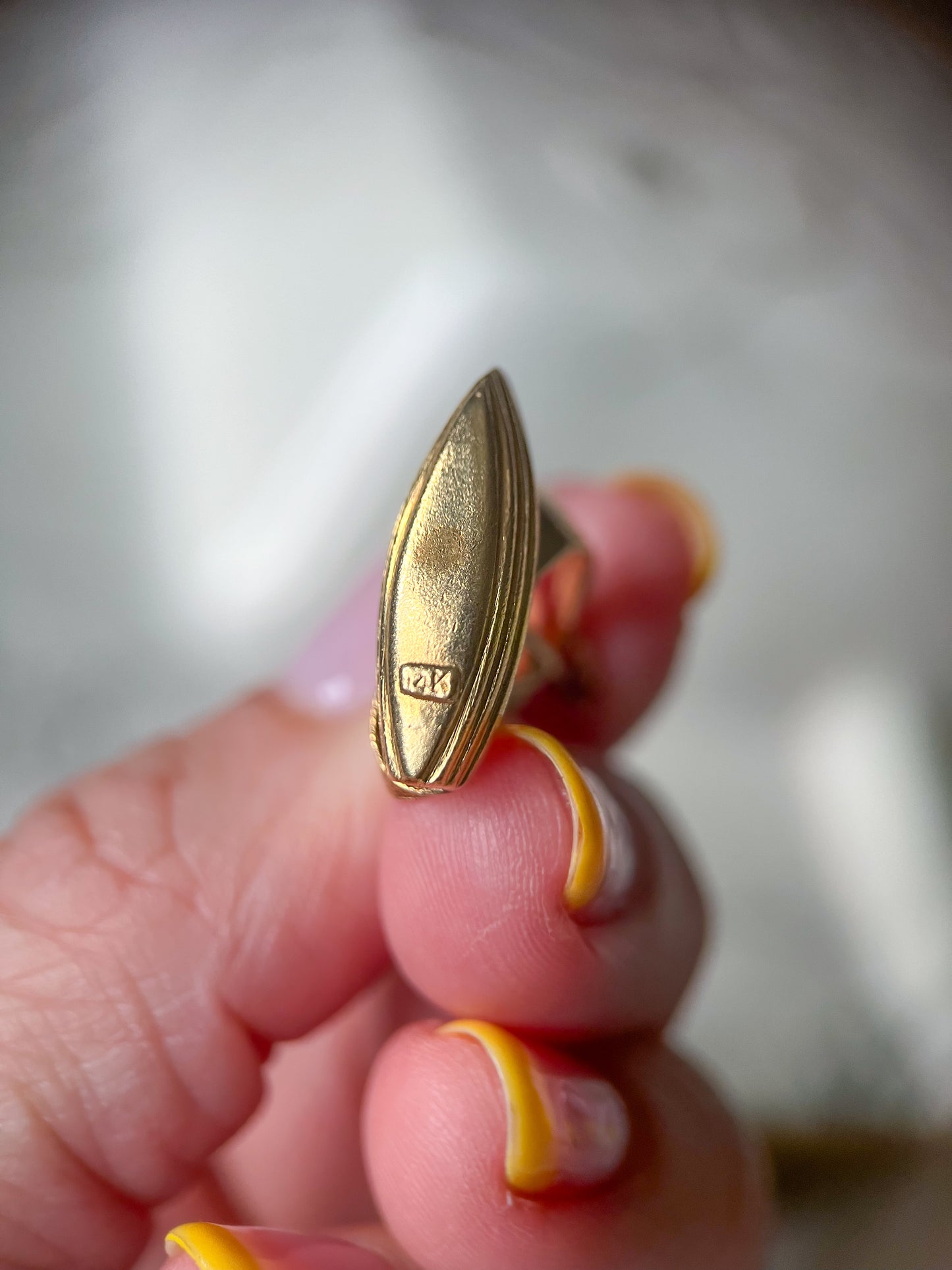 Vintage Sail Boat 14k Yellow Gold Charm, circa 1950s