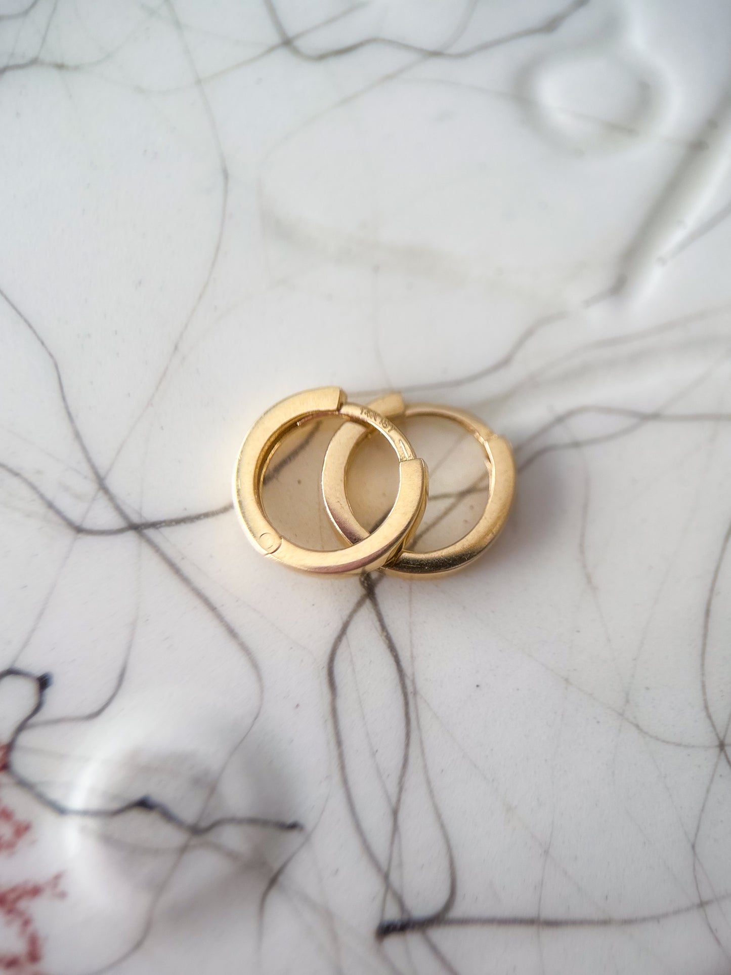 Vintage Medium 14k Yellow Gold Huggies