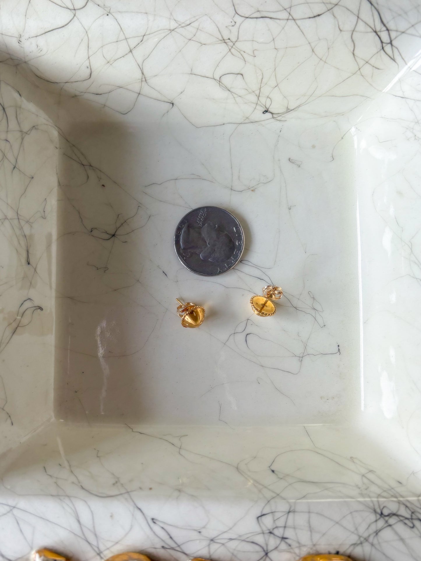 Vintage Dome 14k Yellow Gold Stud Earrings