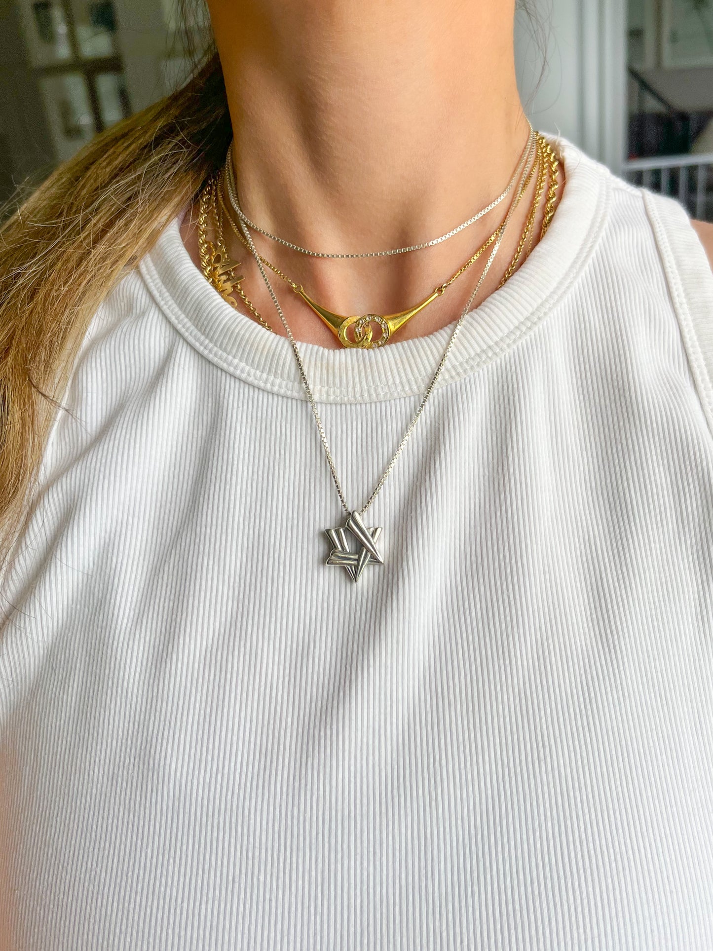 Vintage Star of David Chunky Sterling Silver Charm