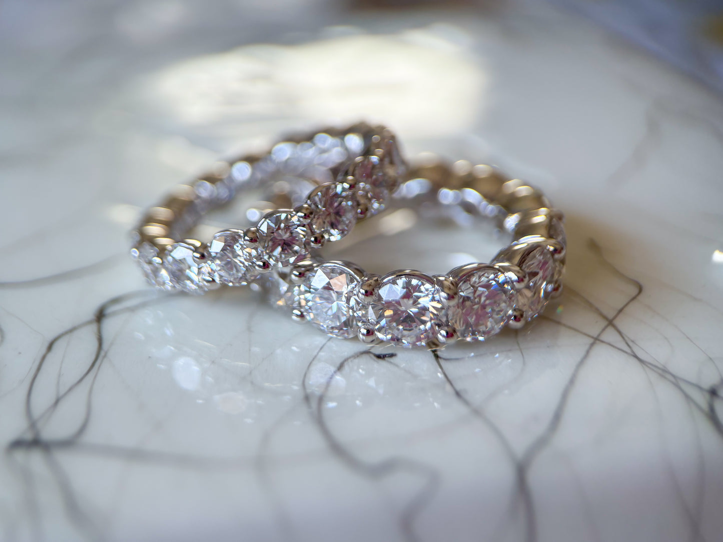 Lab Grown Diamond 14k White Gold Round 9 Carat Eternity Band