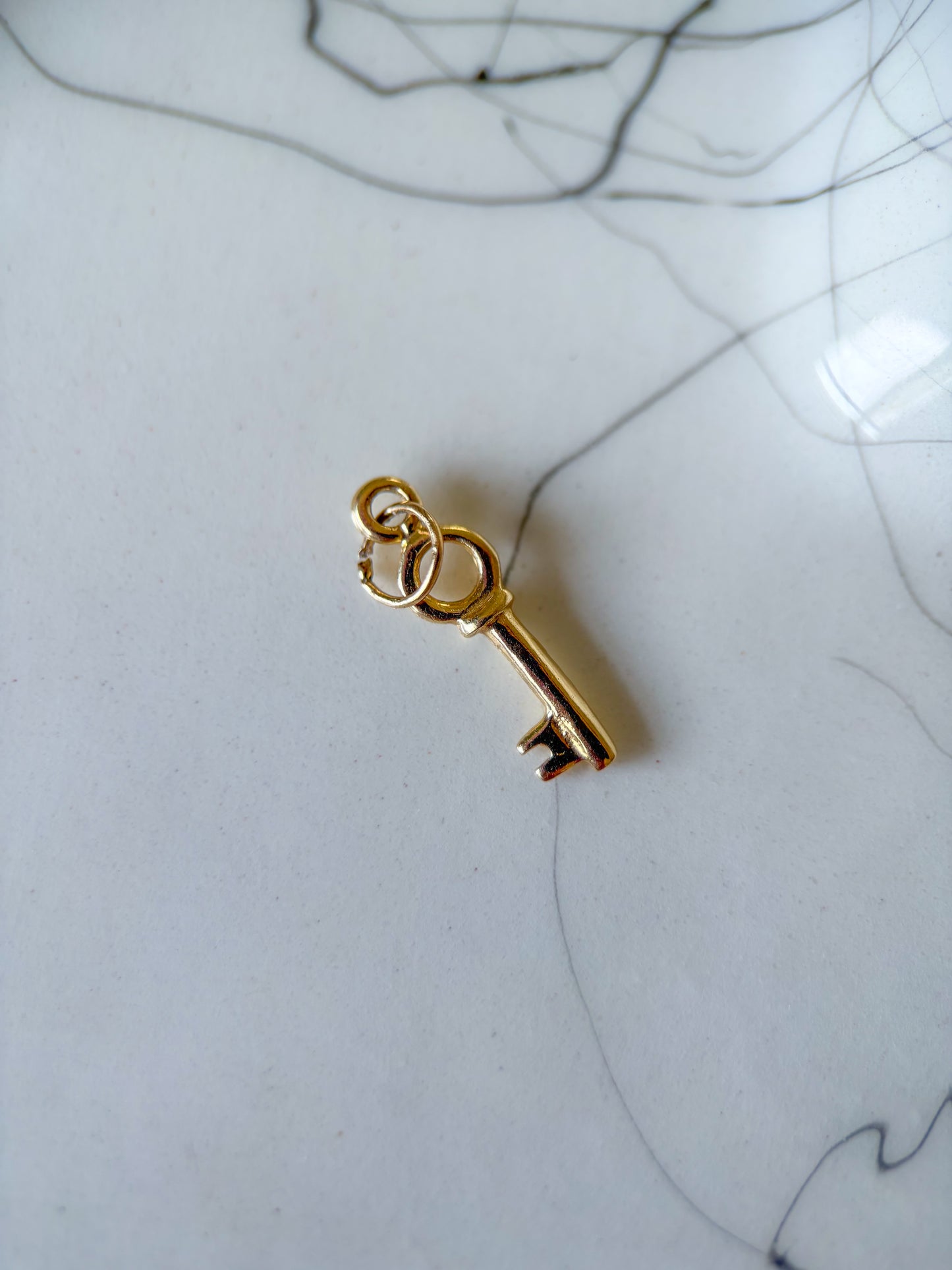 Vintage Mini Key 14k Yellow Gold Charm