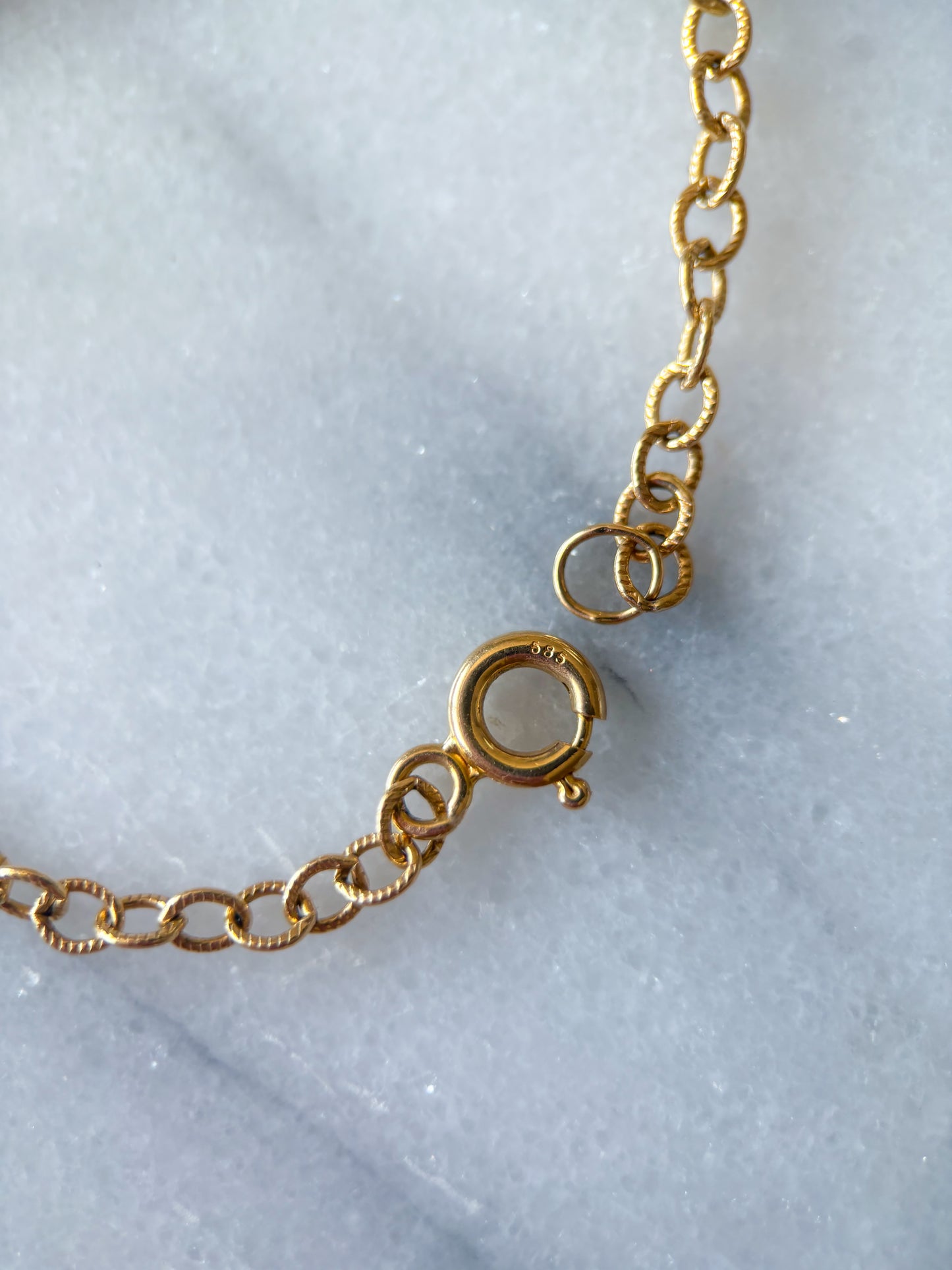 Vintage Cable Link 14k Yellow Gold 6.5 Inch Bracelet