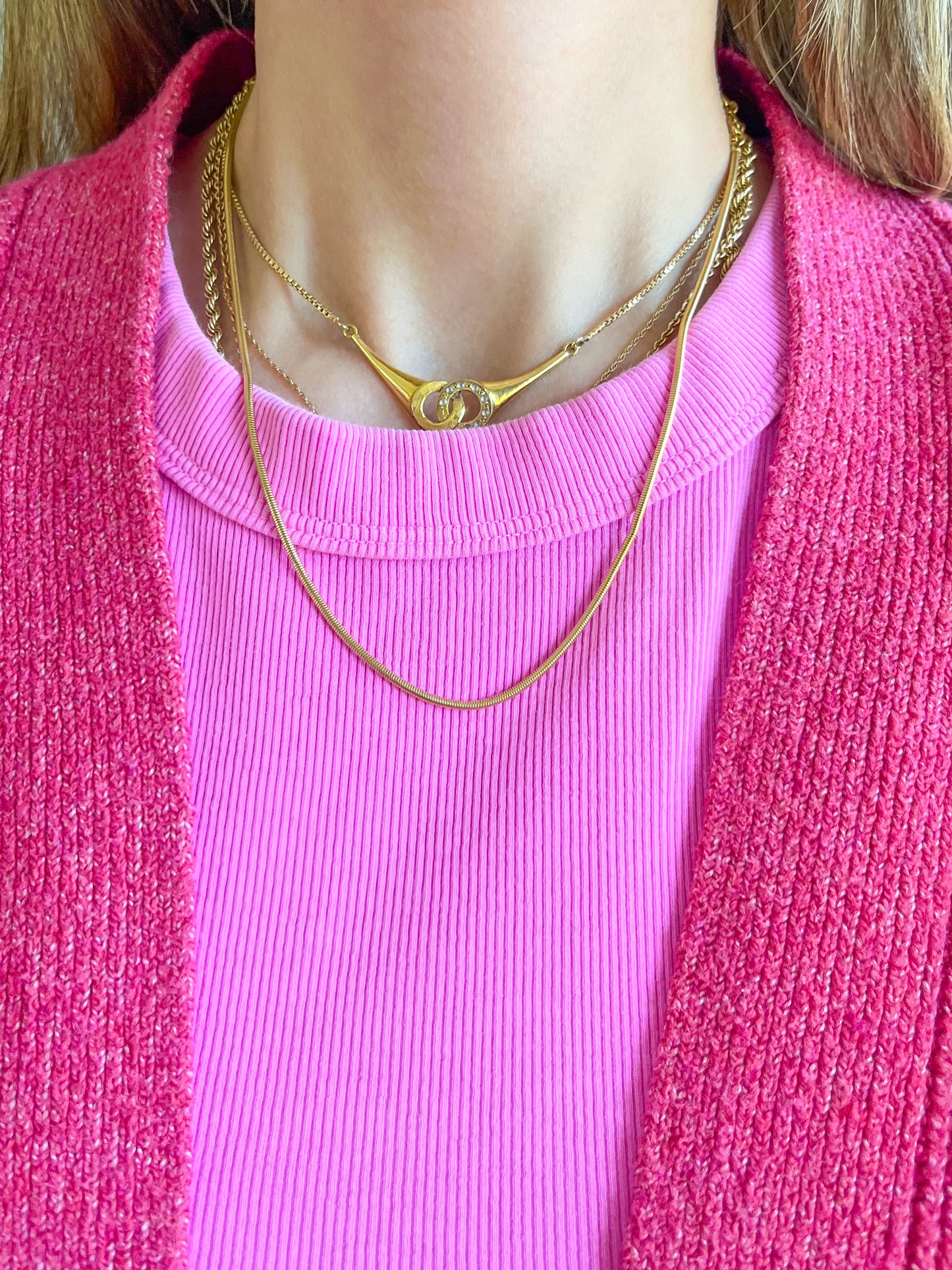 Vintage Snake Chain 14k Yellow Gold 18 Inch Necklace