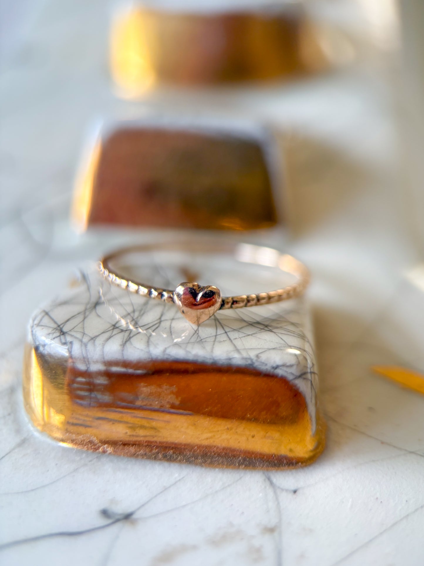 Vintage Mini Heart Dainty 10k Yellow Gold Ring