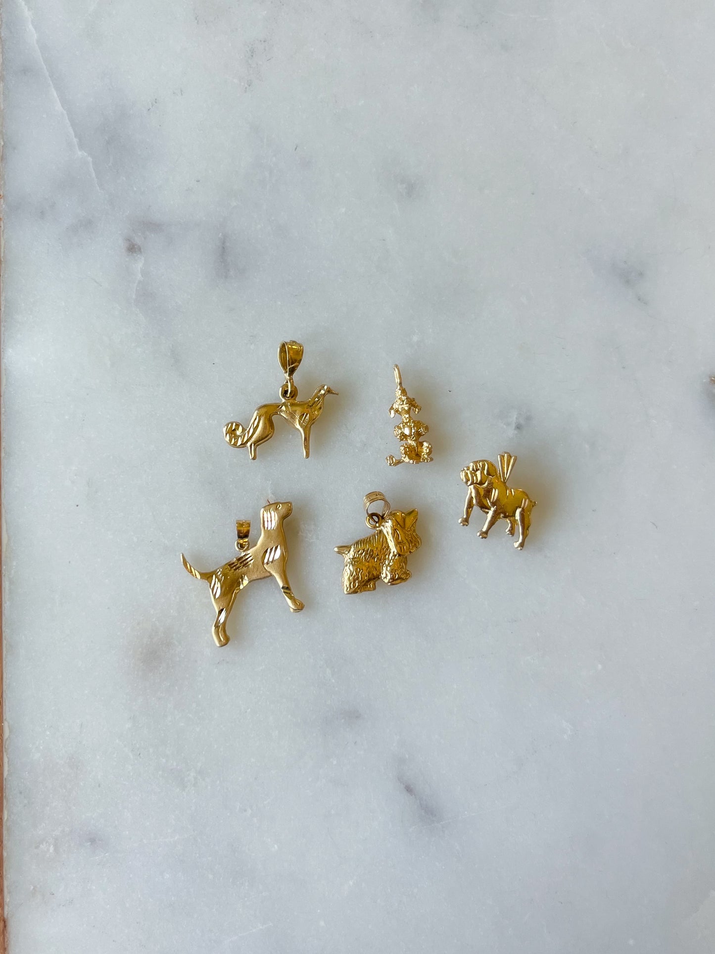 Vintage Hound 14k Yellow Gold Dog Charm