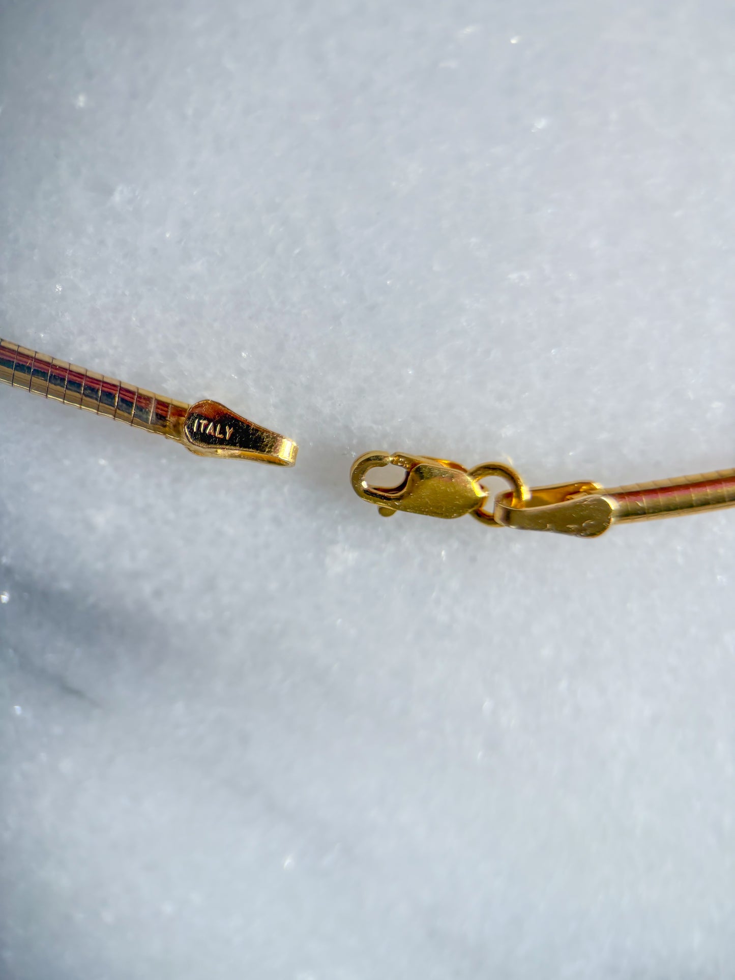 Vintage Thin Omega Slider 10k Yellow Gold Necklace