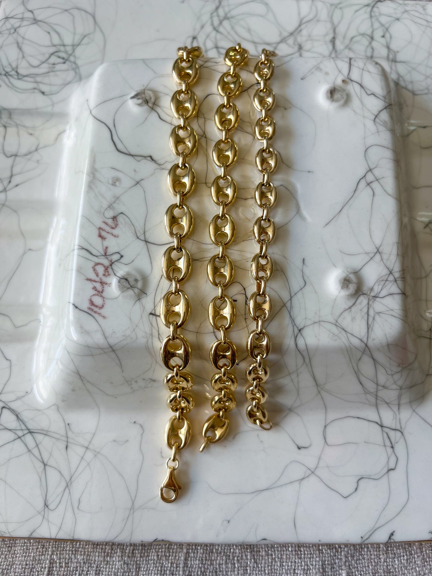 Puffed Mariner 10k Yellow Gold Chain 8 Inch Bracelets - 2 Widths Left