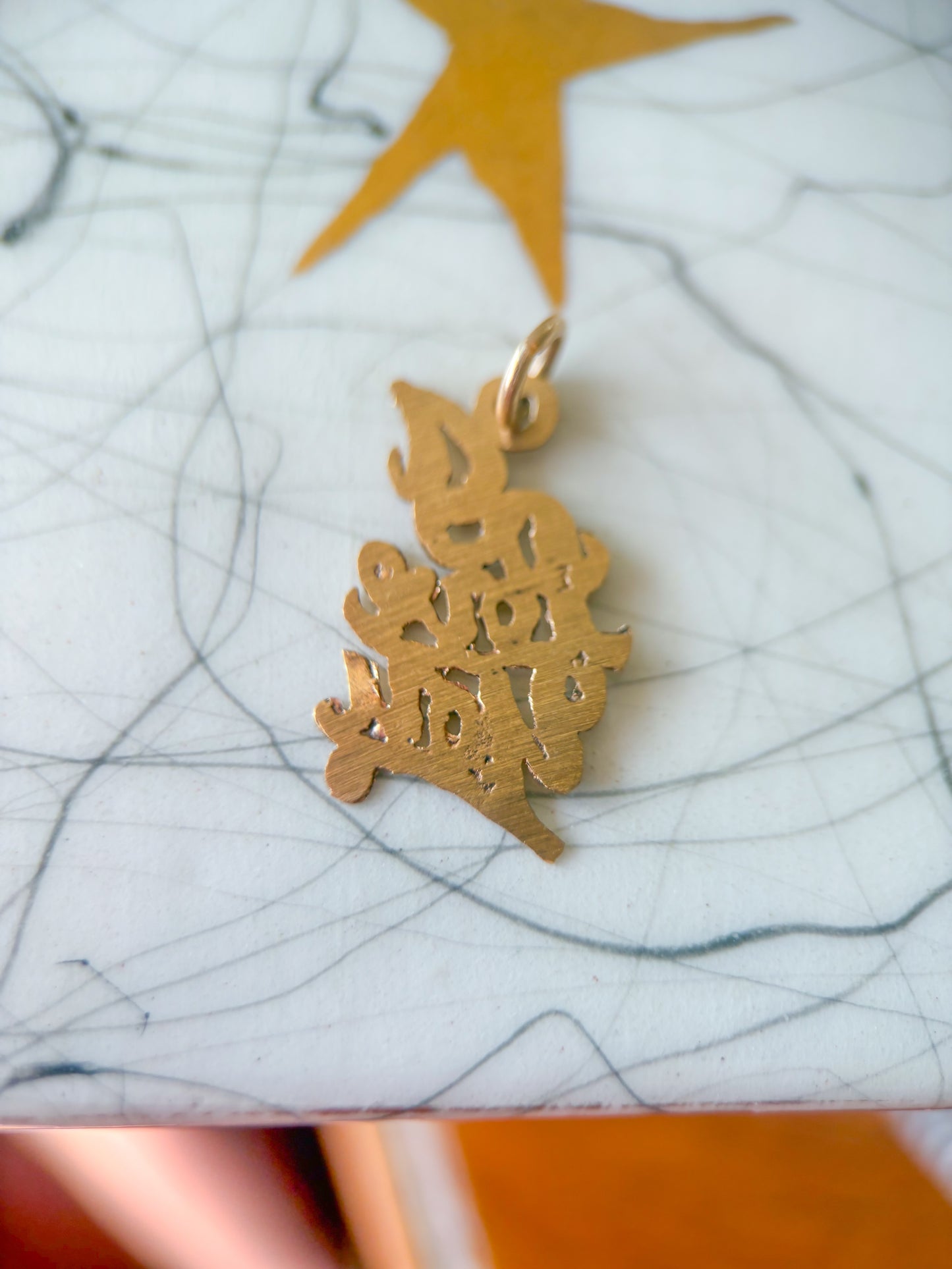 Vintage Script “I Love You” 14k Yellow Gold Charm