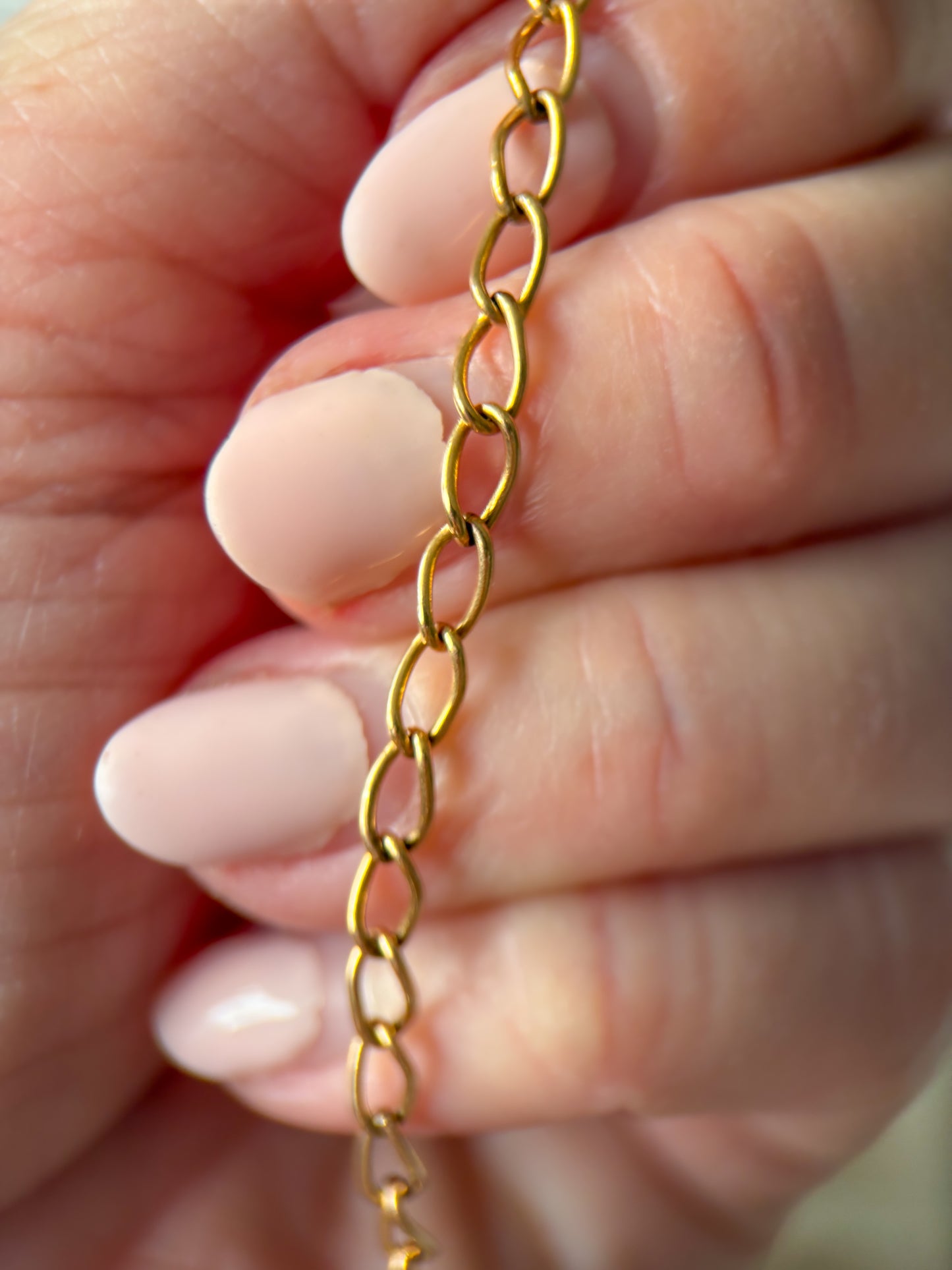 Vintage Cable Link 14k Yellow Gold 7 Inch Bracelet