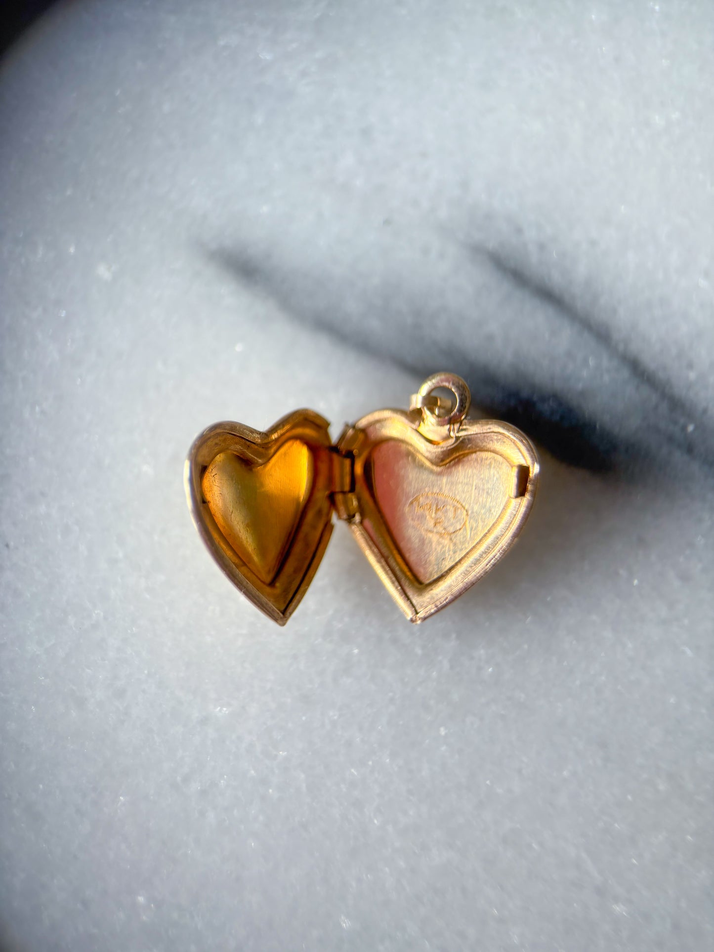 Vintage Heart Locket 14k Yellow Gold Charm