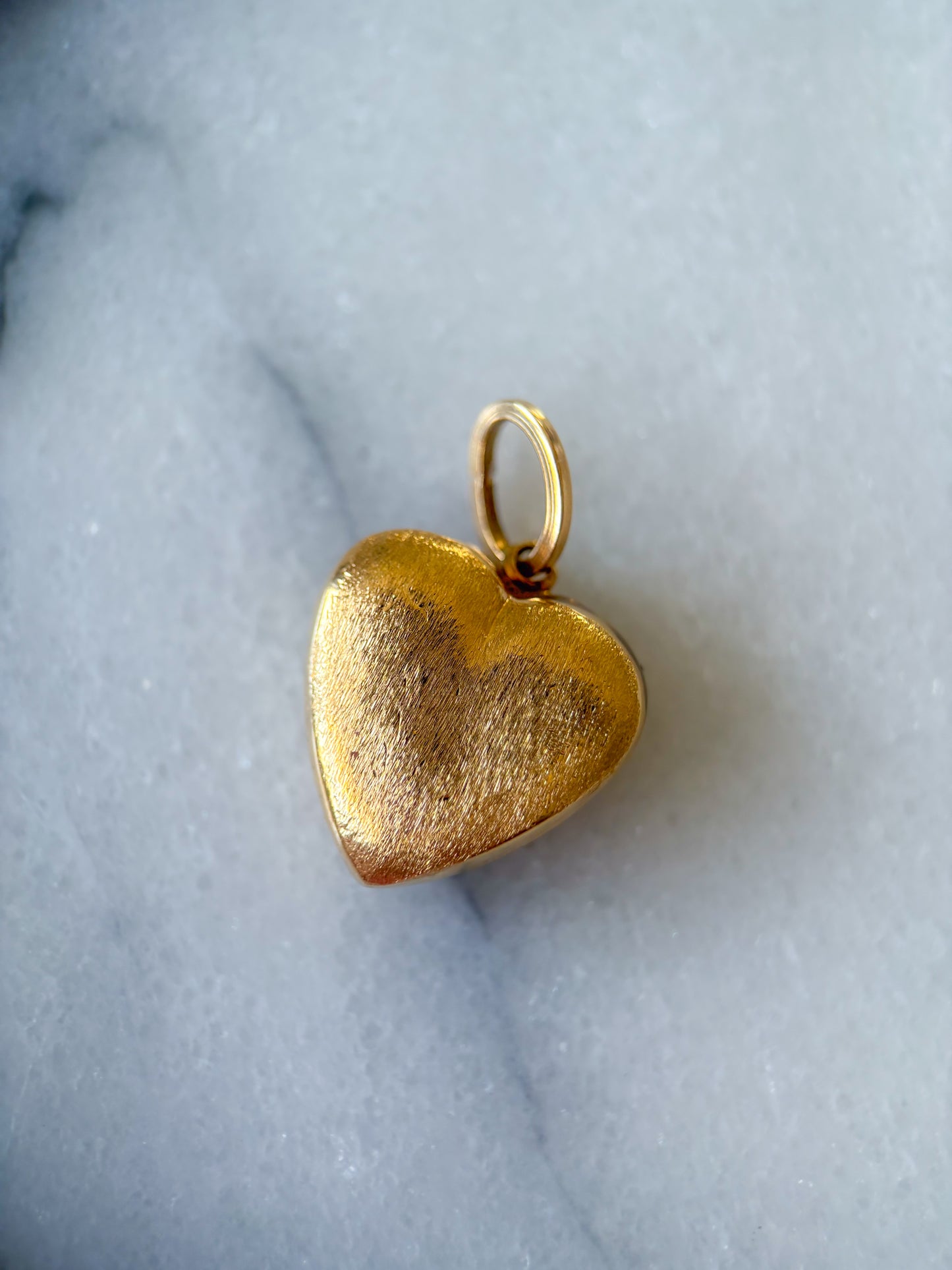 Vintage Matte Heart 14k Yellow Gold Charm
