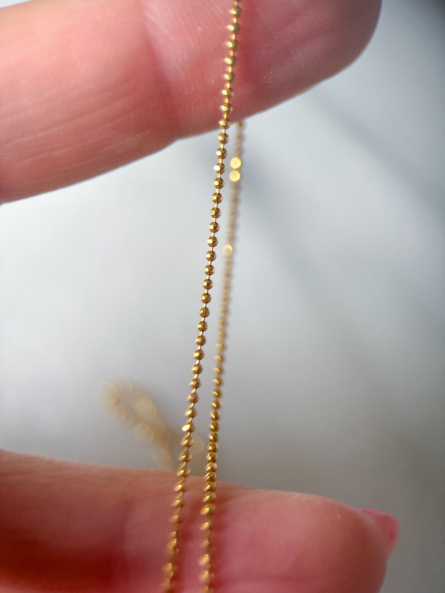 Vintage Ball Chain 14k Yellow Gold 16 Inch Necklace