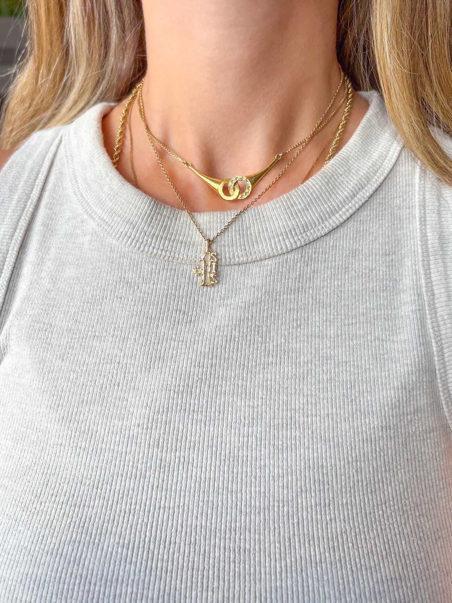 Vintage "#1 Sis" 14k Yellow Gold Charm