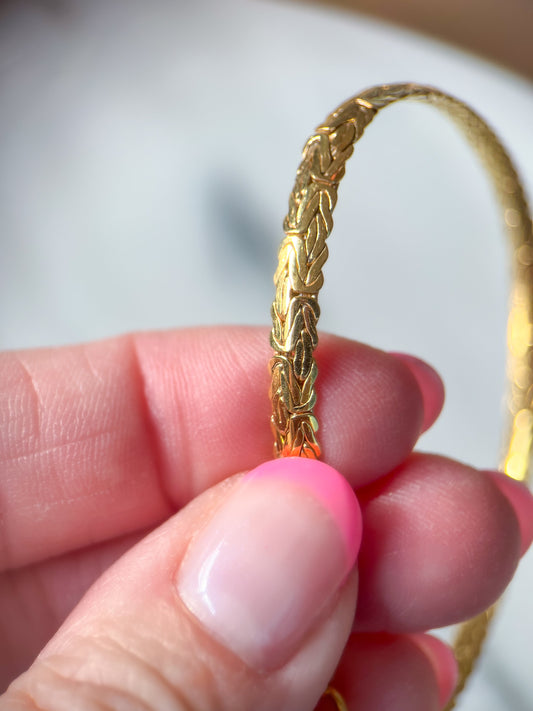 Byzantine 10k Yellow Gold 7 Inch Bracelet