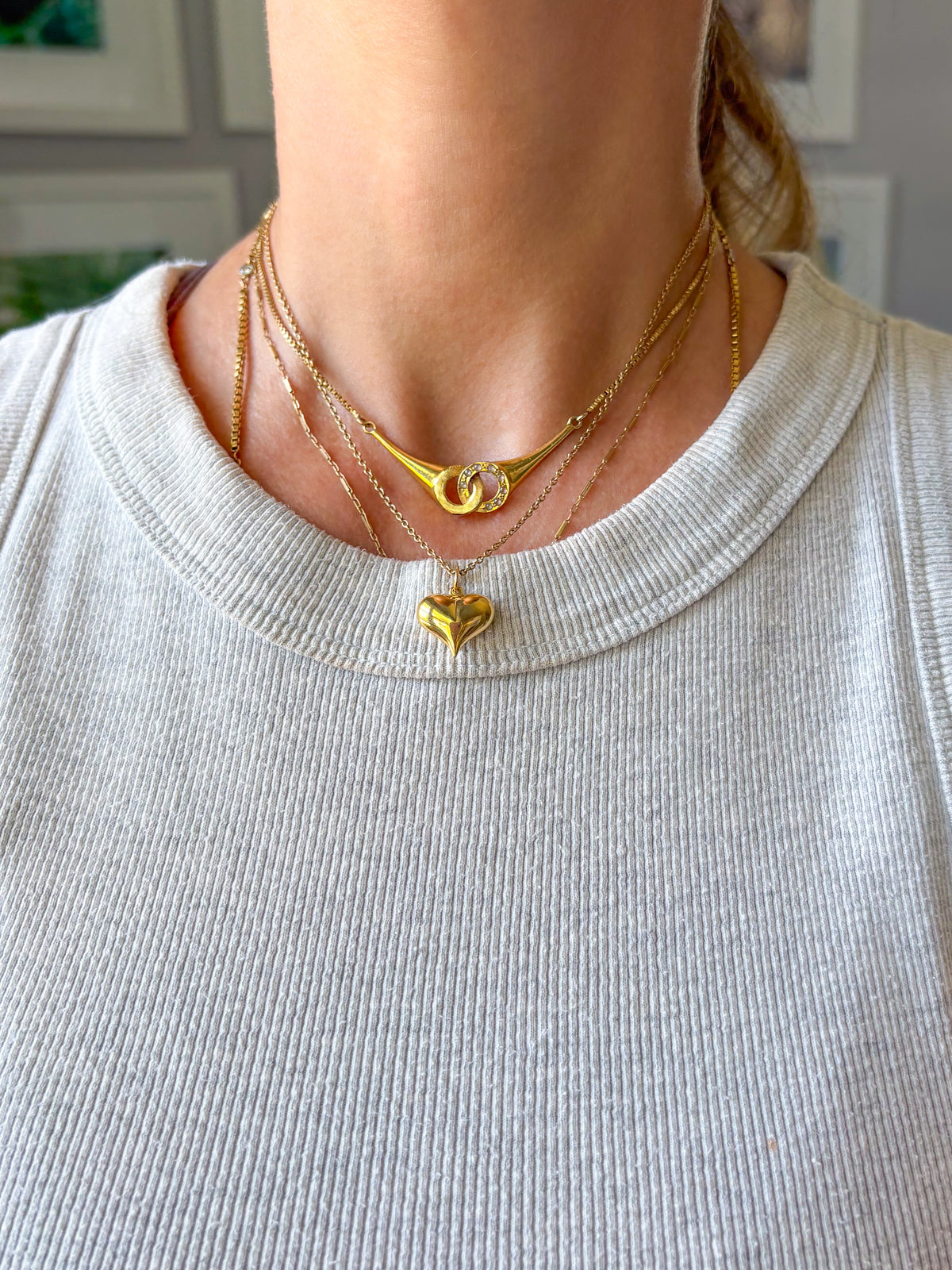 Vintage Puffy Heart 14k Yellow Gold Charm